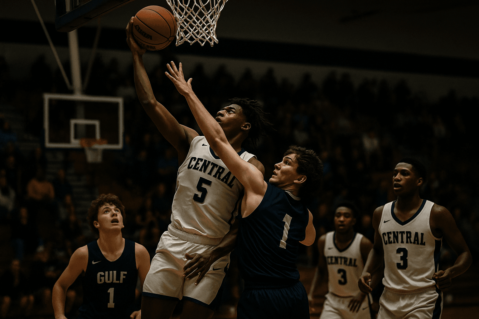Central High boys basketball stays unbeaten, edges Gulf 58 55