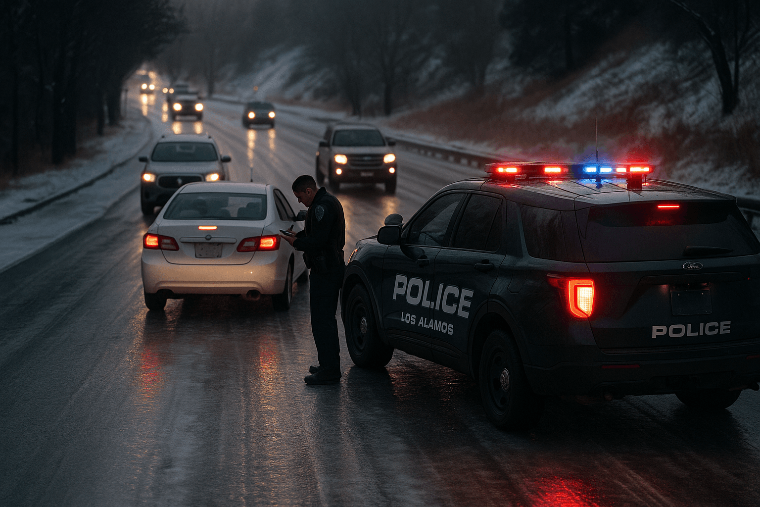 Los Alamos Police Issue Nearly 30 Citations During Icy Morning