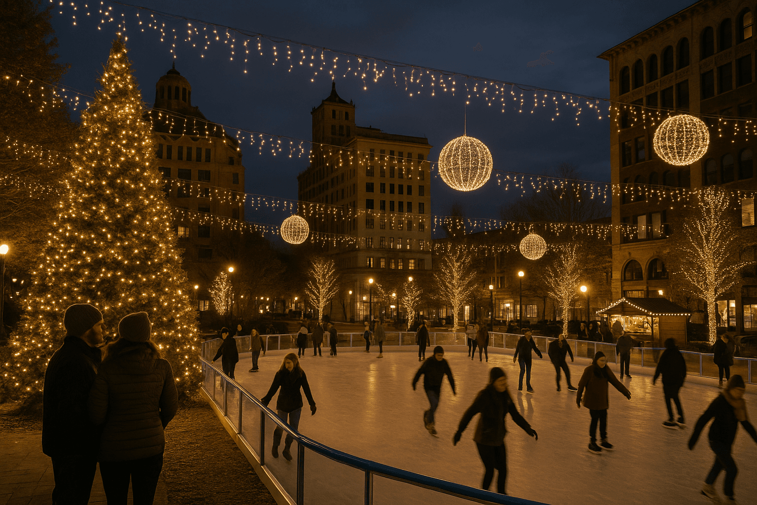 Downtown Asheville Gears Up For Winter Lights, Markets, Ice Rink