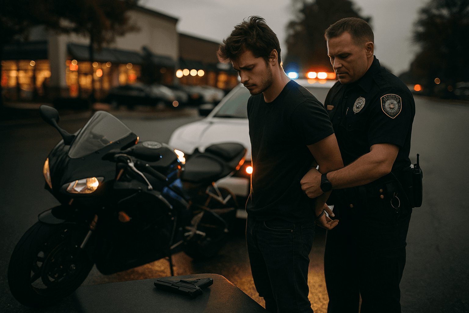 Apex Motorcycle Chase Ends With Arrest, Handgun Recovered