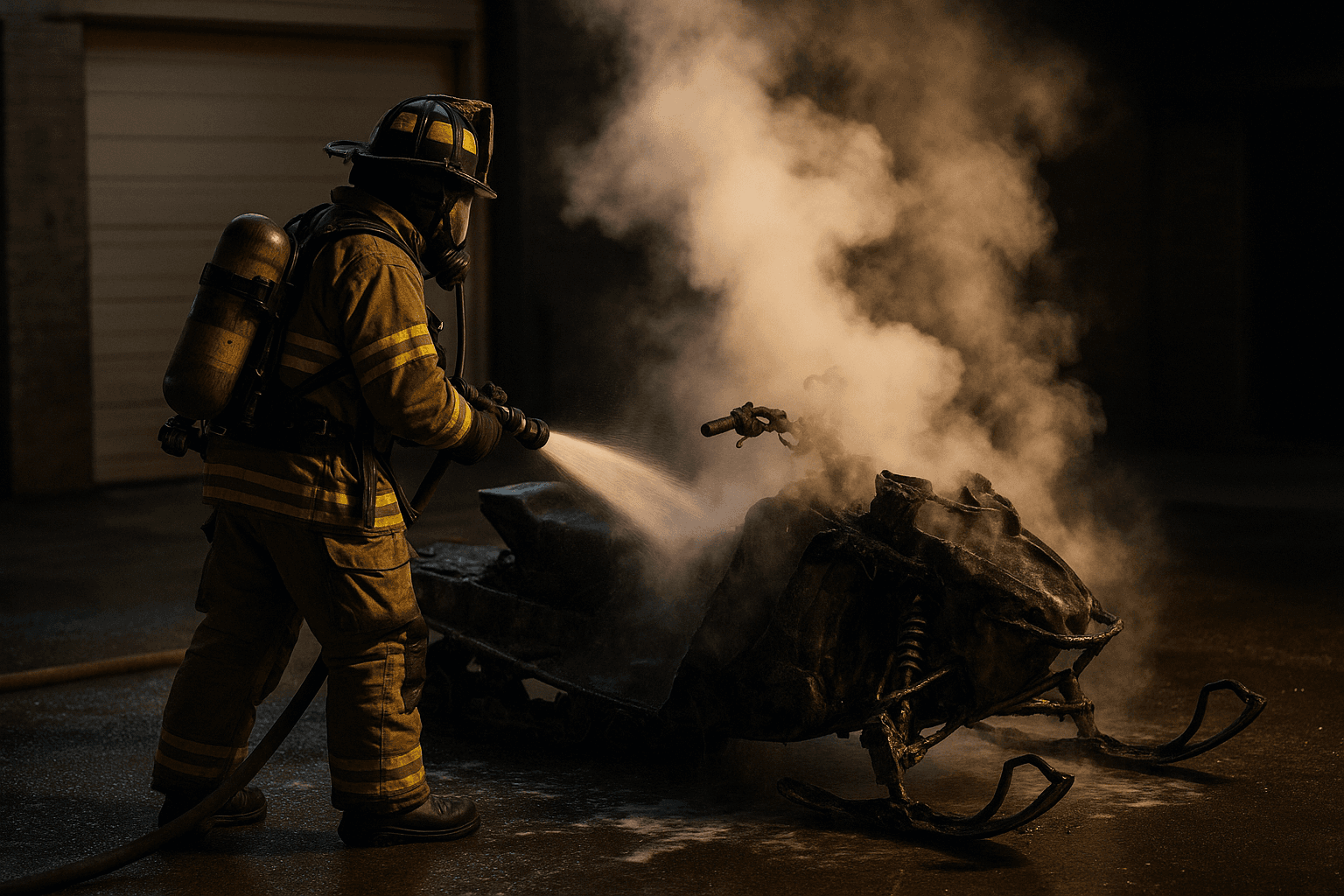 Jamestown Firefighters Extinguish Snowmobile Blaze, Owner Loses Vehicle