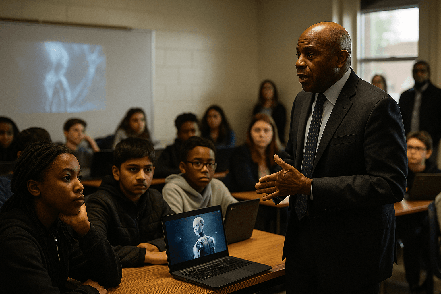 State leaders teach AI basics to Wake County middle school students, urge parent involvement