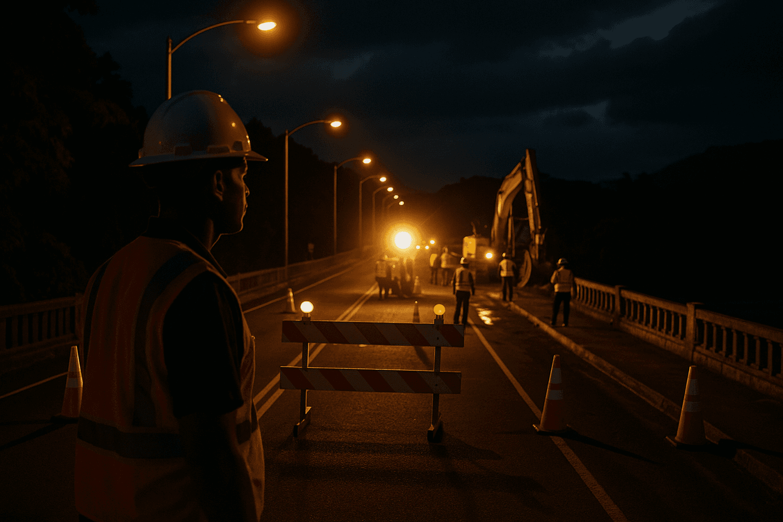 Nighttime Closures on Kūhiō Highway Disrupt Wailuā Bridge Traffic