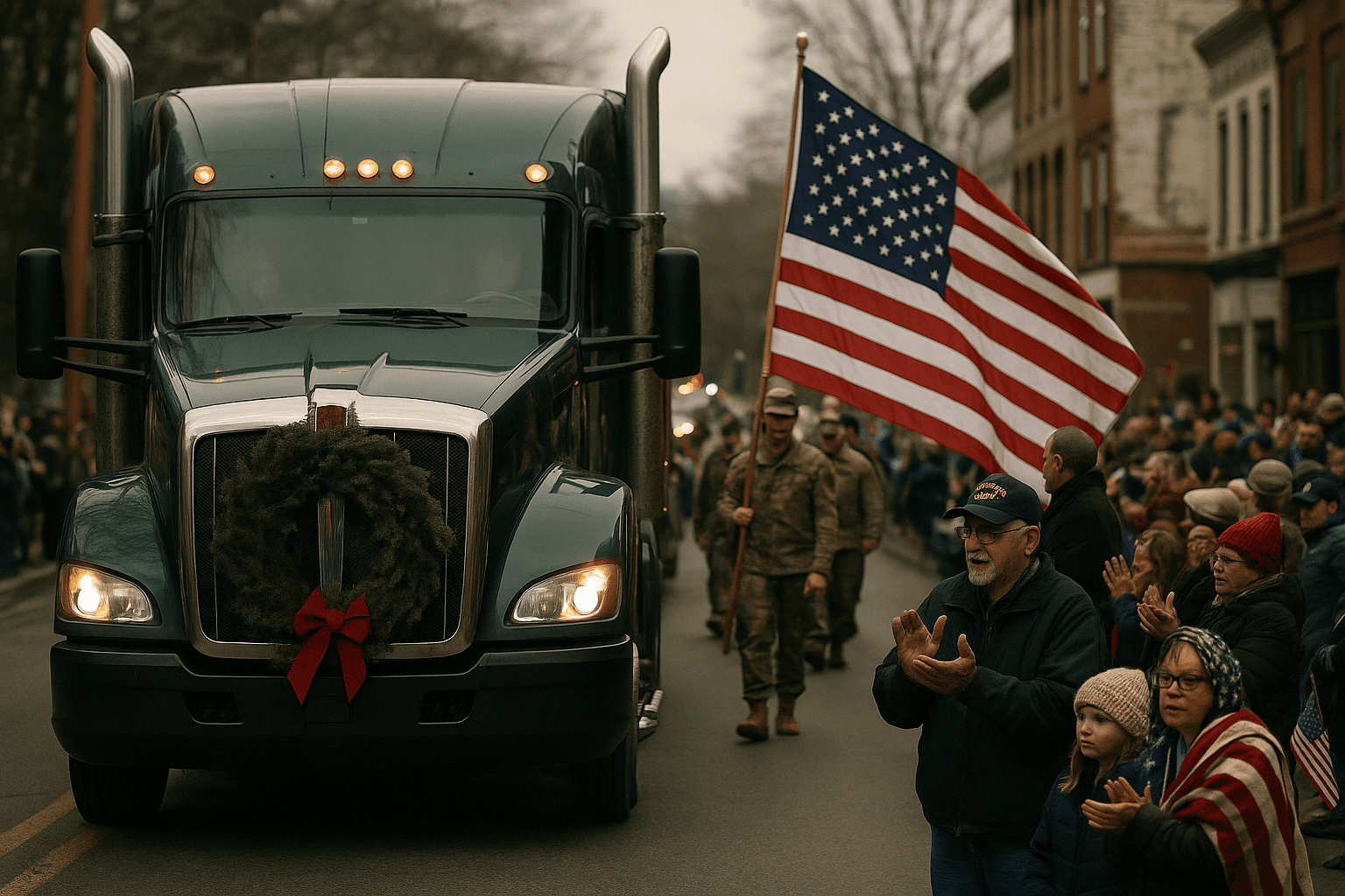 Wreaths Across America Escort Parade Honors Veterans, Draws Local Crowds