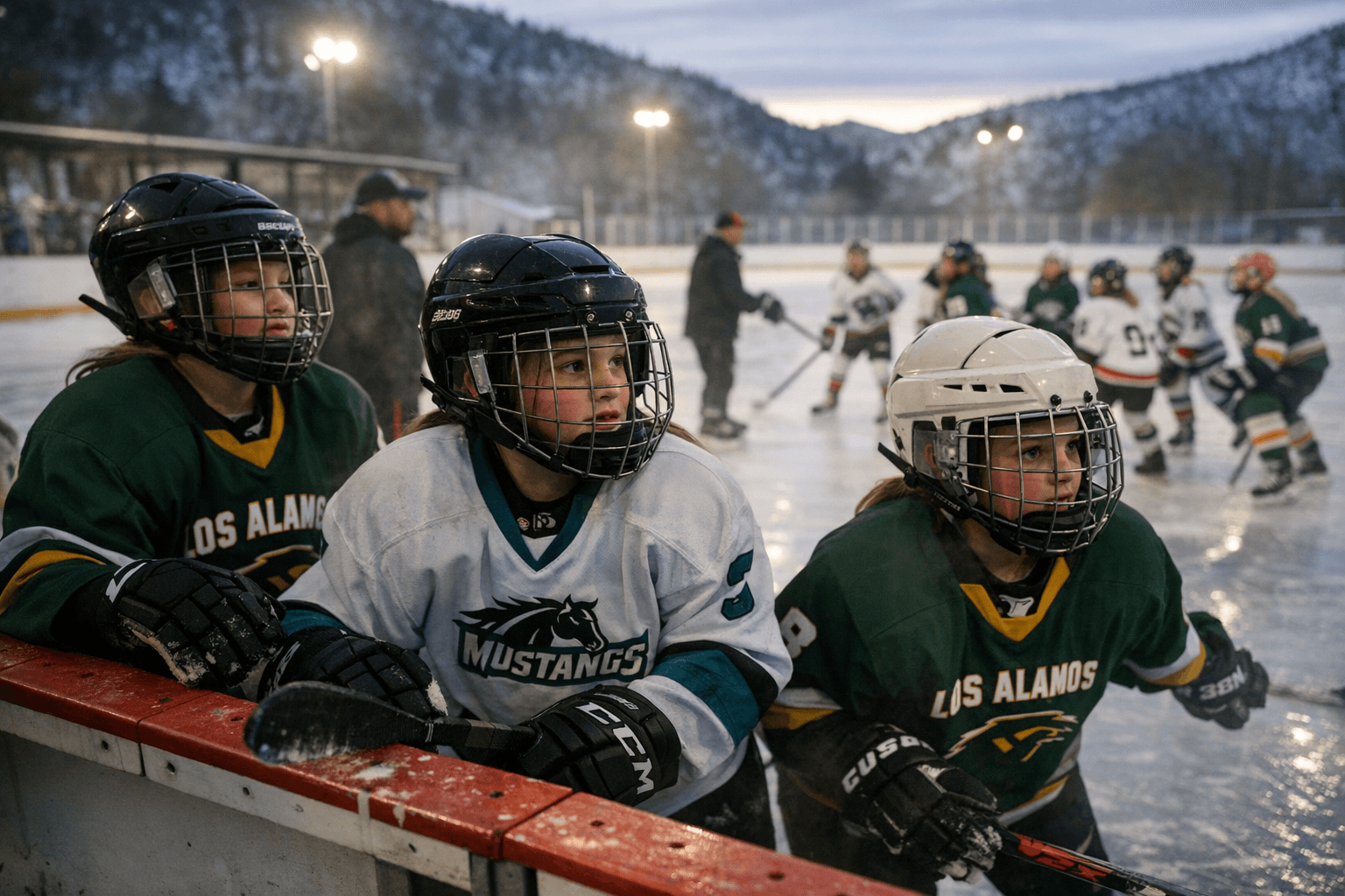 Los Alamos launches first ever all girls hockey team, partners with Mustangs