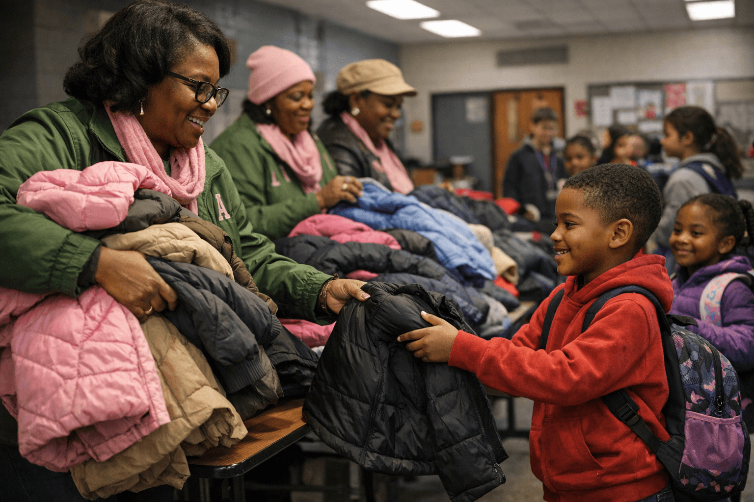 Local Sorority Donates More Than 70 Coats to AFES Students, Highlighting Community Support Needs