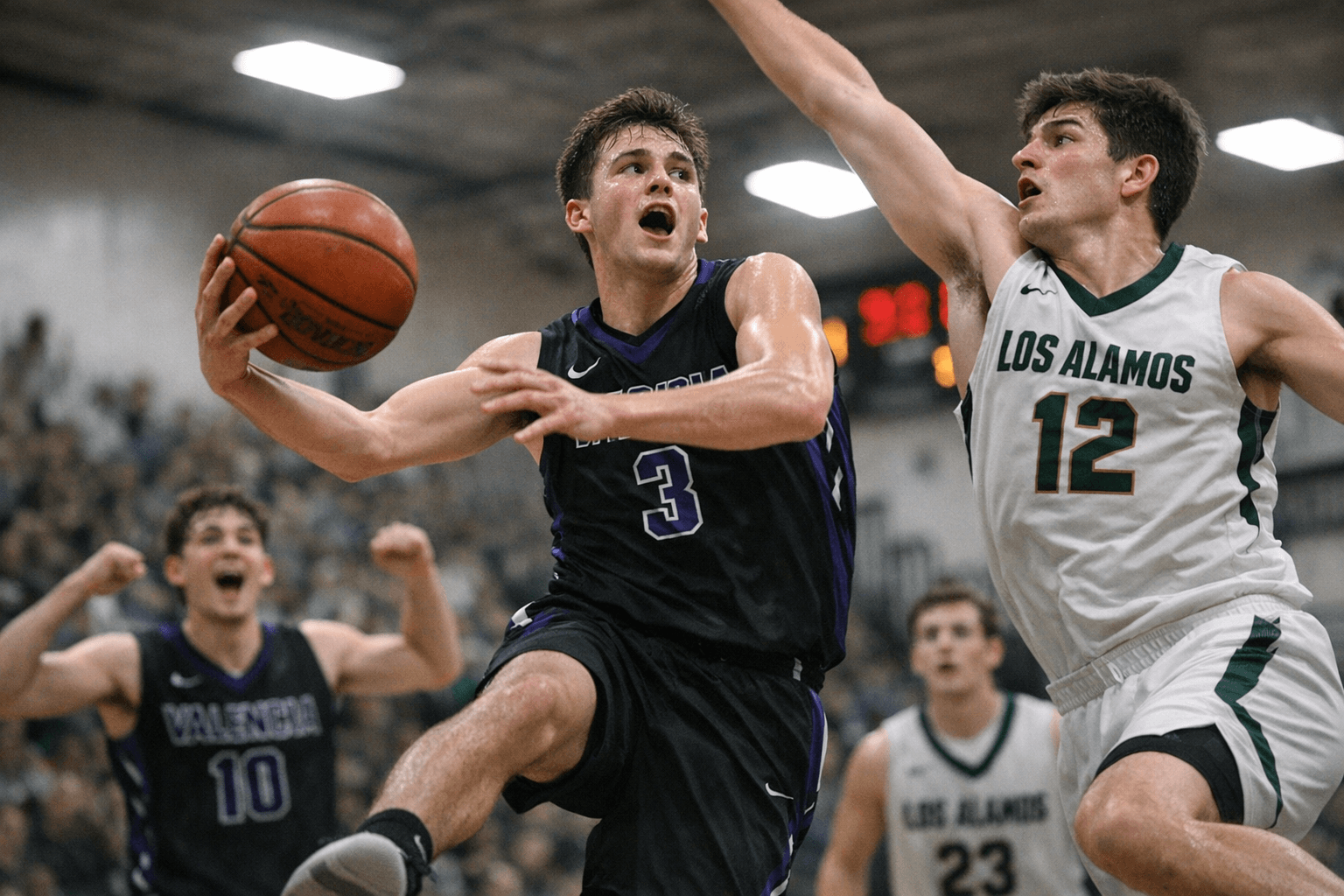 Valencia High Boys Basketball Tops Los Alamos, 71 to 62