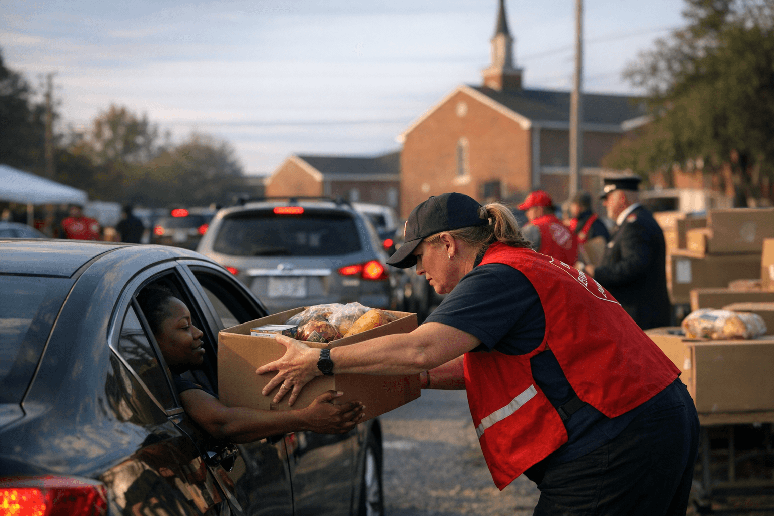 Salvation Army Gave Drive Through Food Boxes in Jacksonville