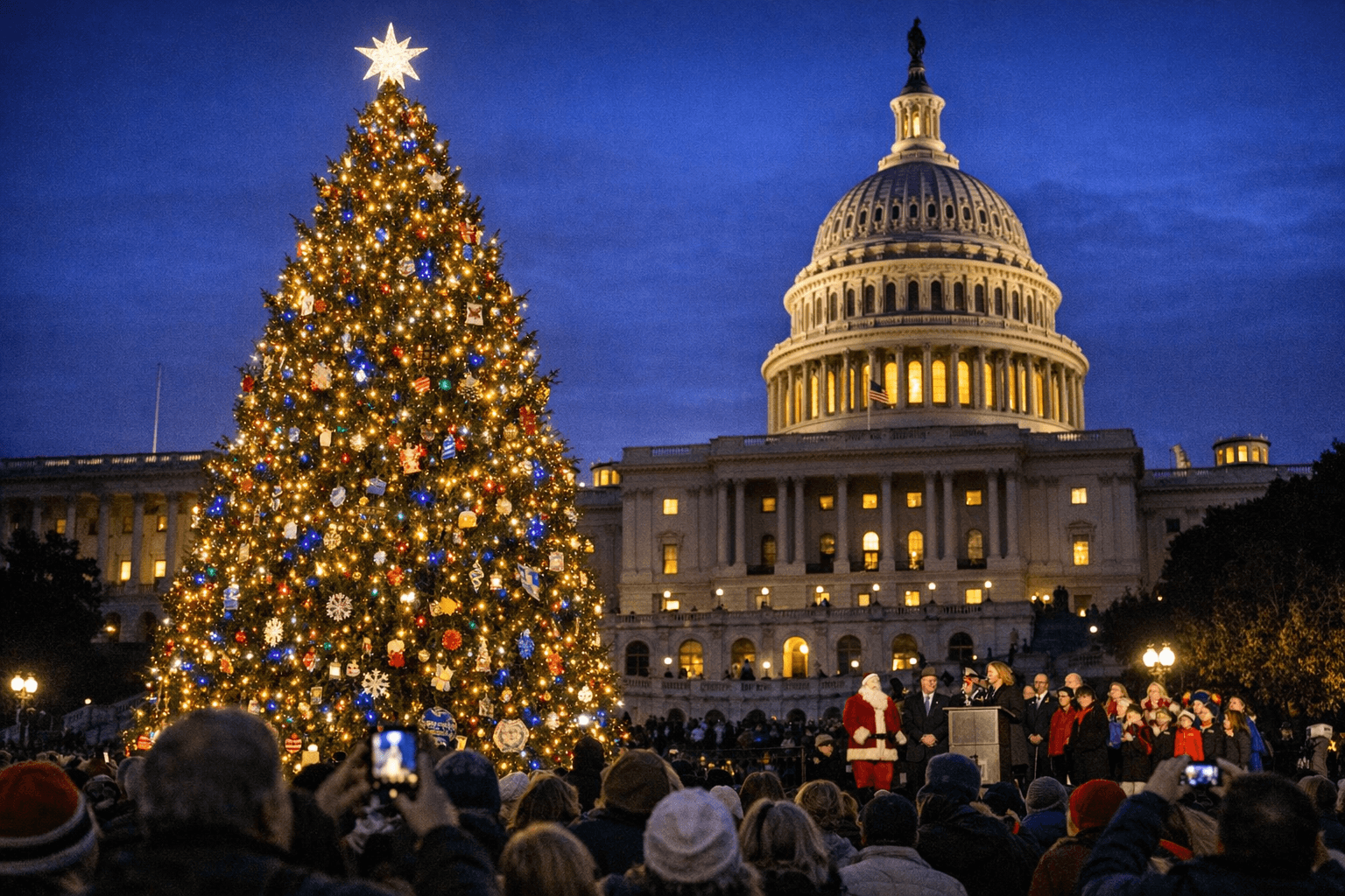 Nevada Tree Arrives In Washington, Lights Up Capitol Ceremony