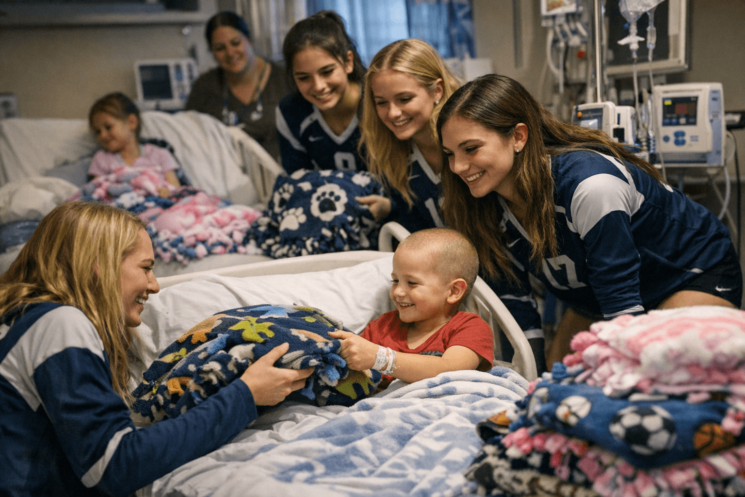 Primero Volleyball Team Donates Ten Blankets to Children's Hospital Colorado