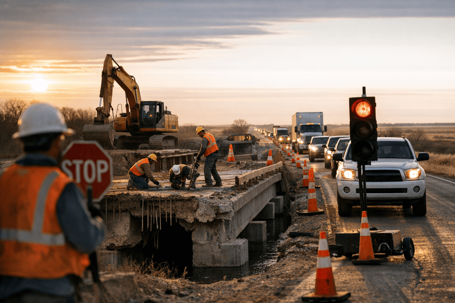 Bridge Work Narrows US 64 Near Guymon, Expect Delays