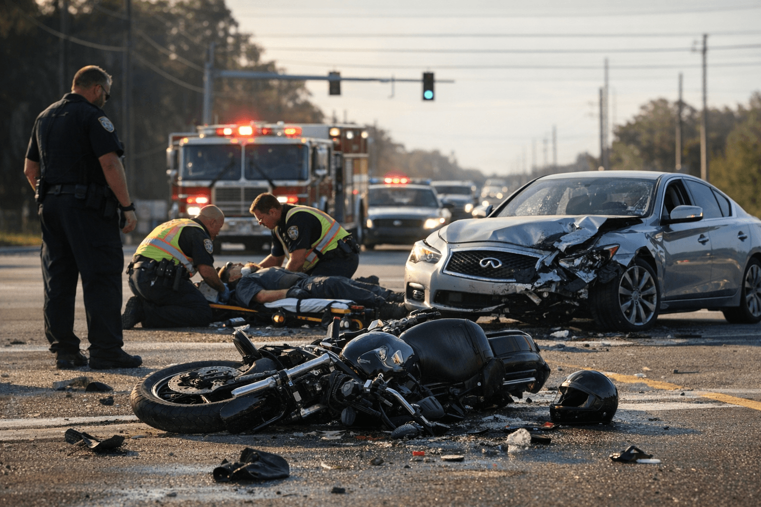 Motorcyclist Seriously Injured After Collision at Brooksville Intersection