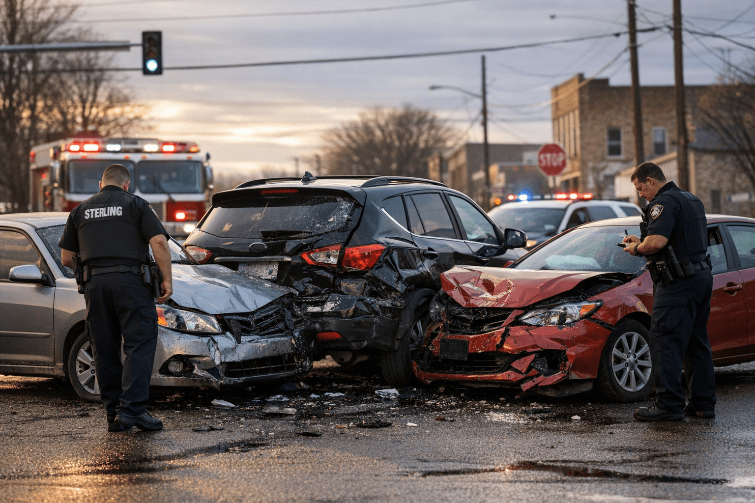 Three Vehicle Crash Near Downtown Sterling Damages Cars, No Injuries