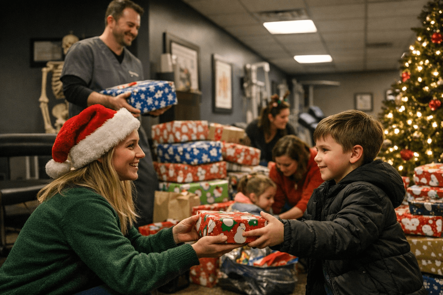 Local Chiropractic Clinic Provides Christmas Gifts to Thirty Children
