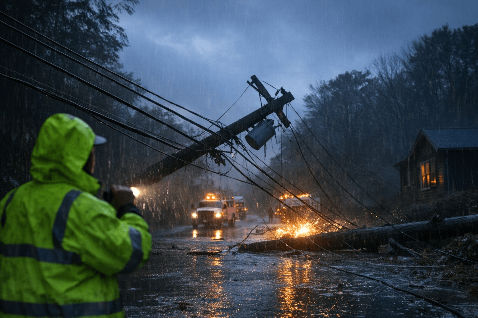 High winds and heavy rain left thousands without power across region