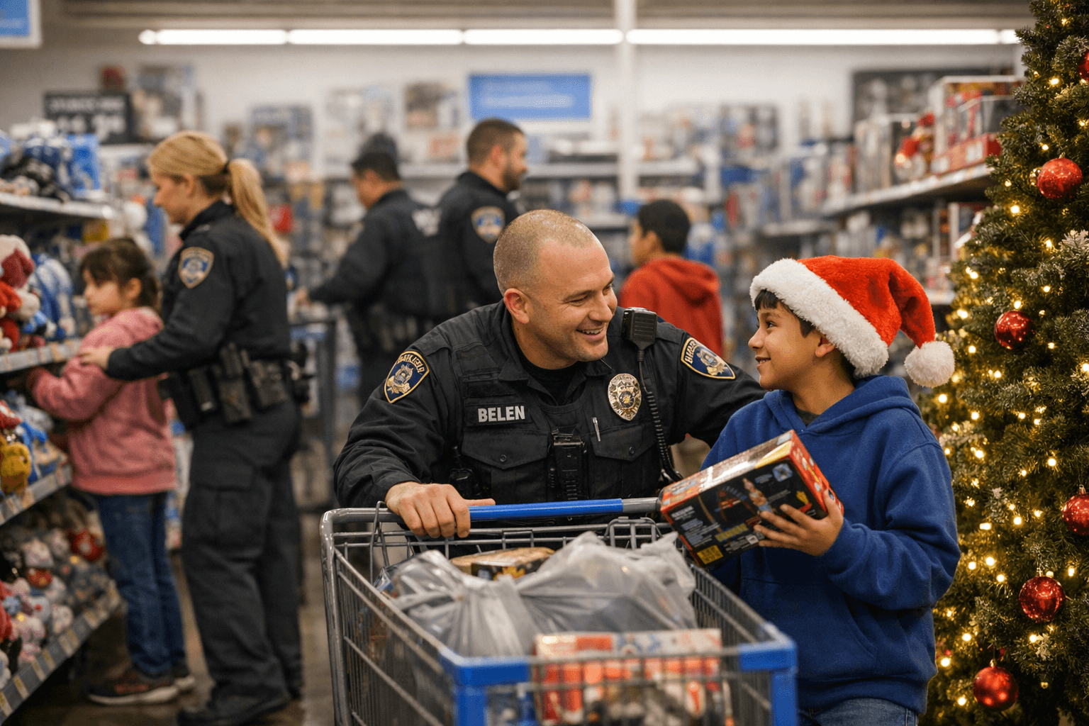 Belen Police and Walmart Take Students Holiday Shopping, Build Community Trust