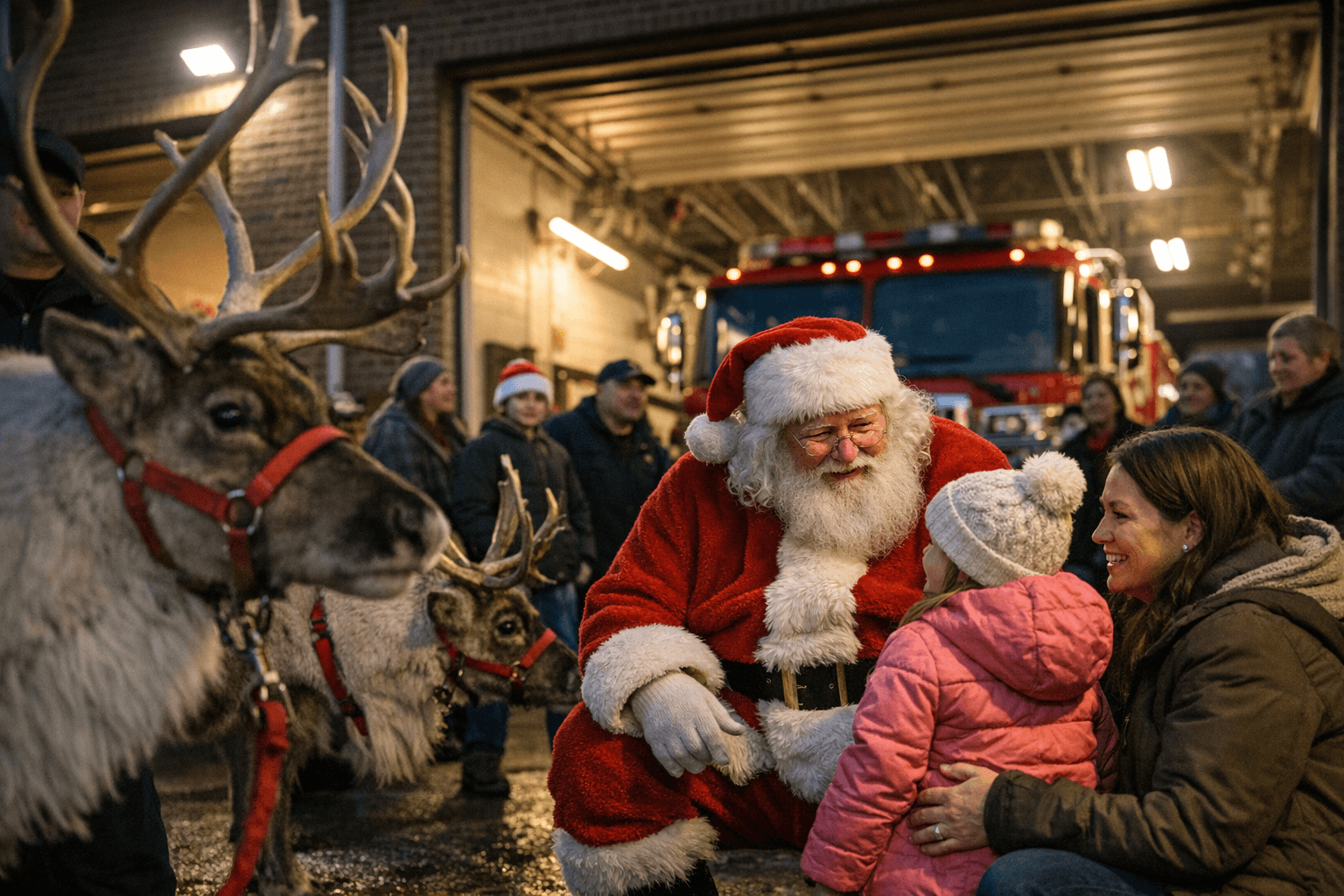 Santa Visits Lewisburg Fire Station, Two Reindeer Bring Holiday Cheer to Families