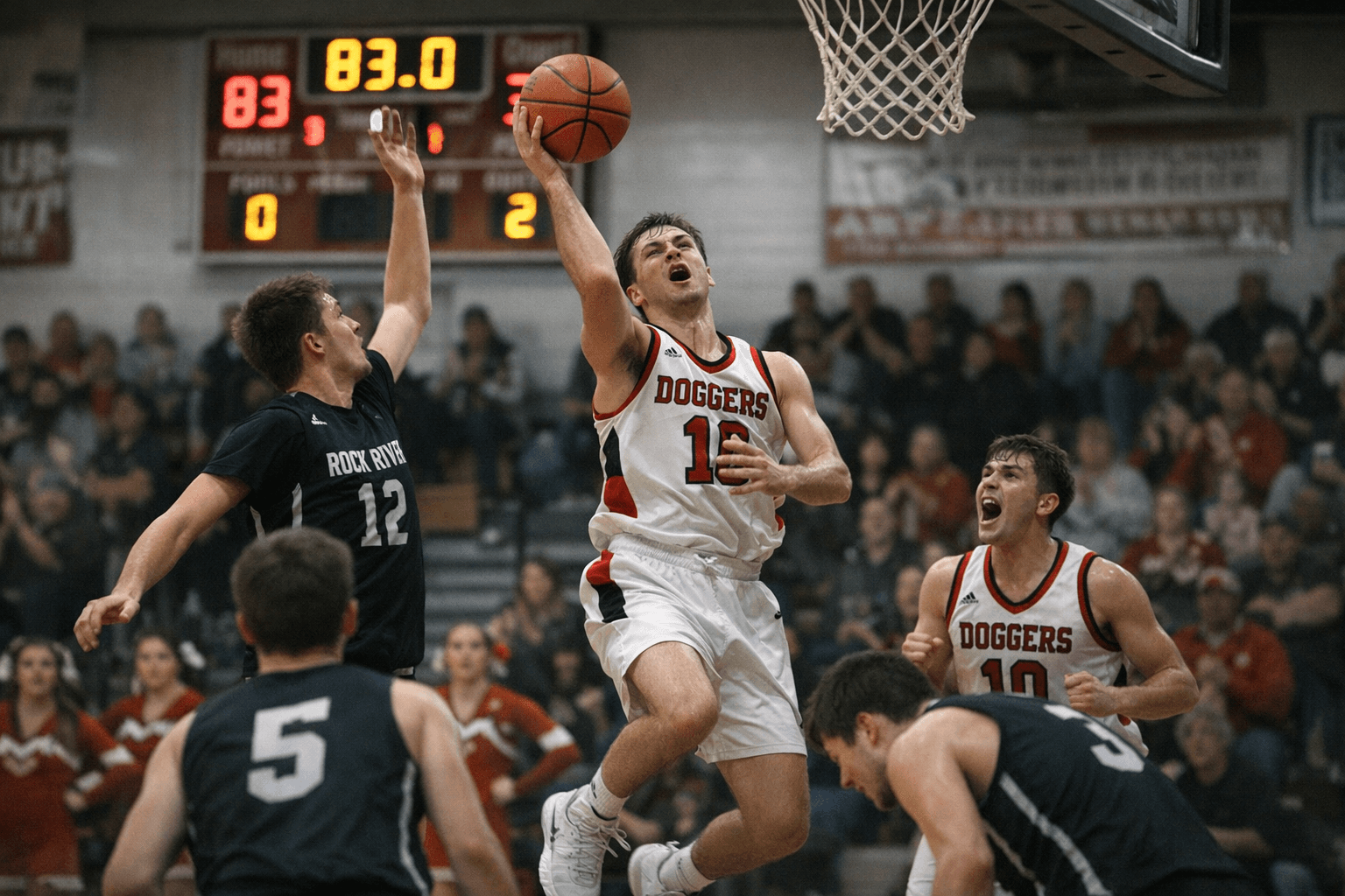 Doggers Show Balanced Offense, Rout Rock River 83 to 30
