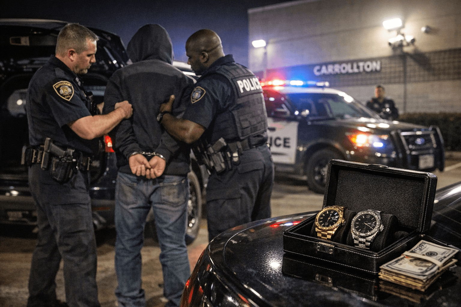 Police use surveillance to stop alleged watch theft in Carrollton parking lot