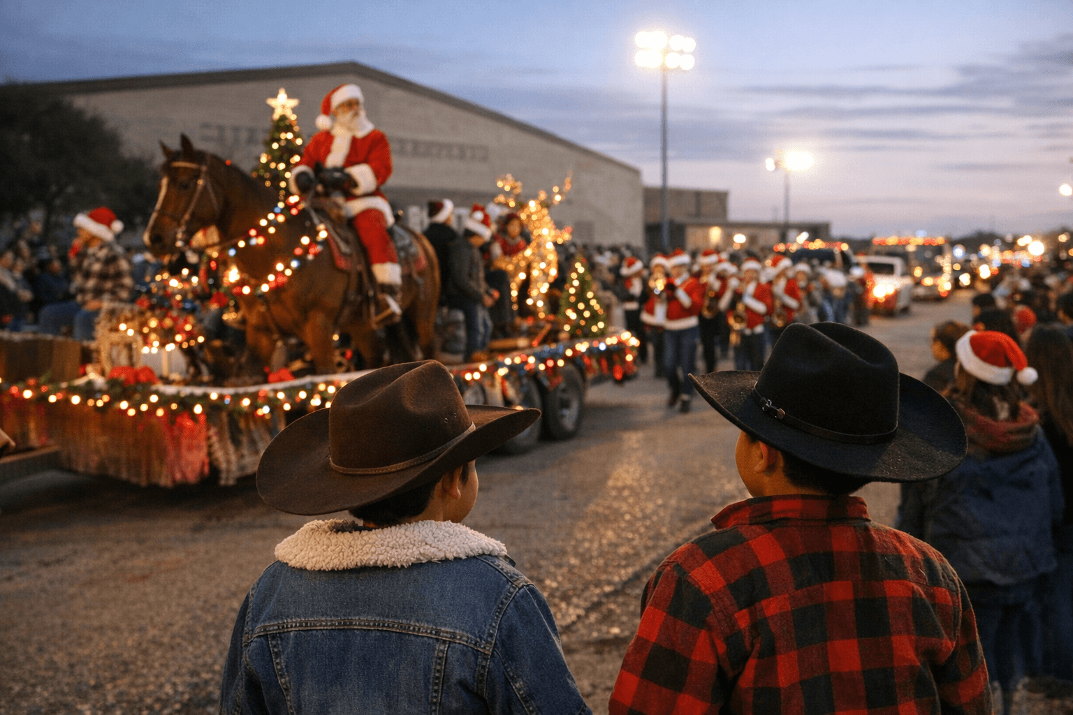 Premont Cowboy Christmas Parade Draws Community to High School