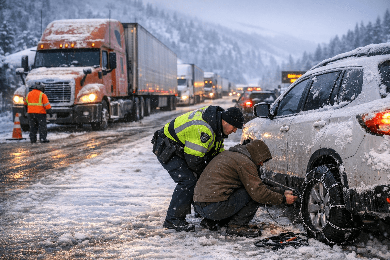 Winter Chain Requirements Halt Traffic, Remind Drivers of Fines