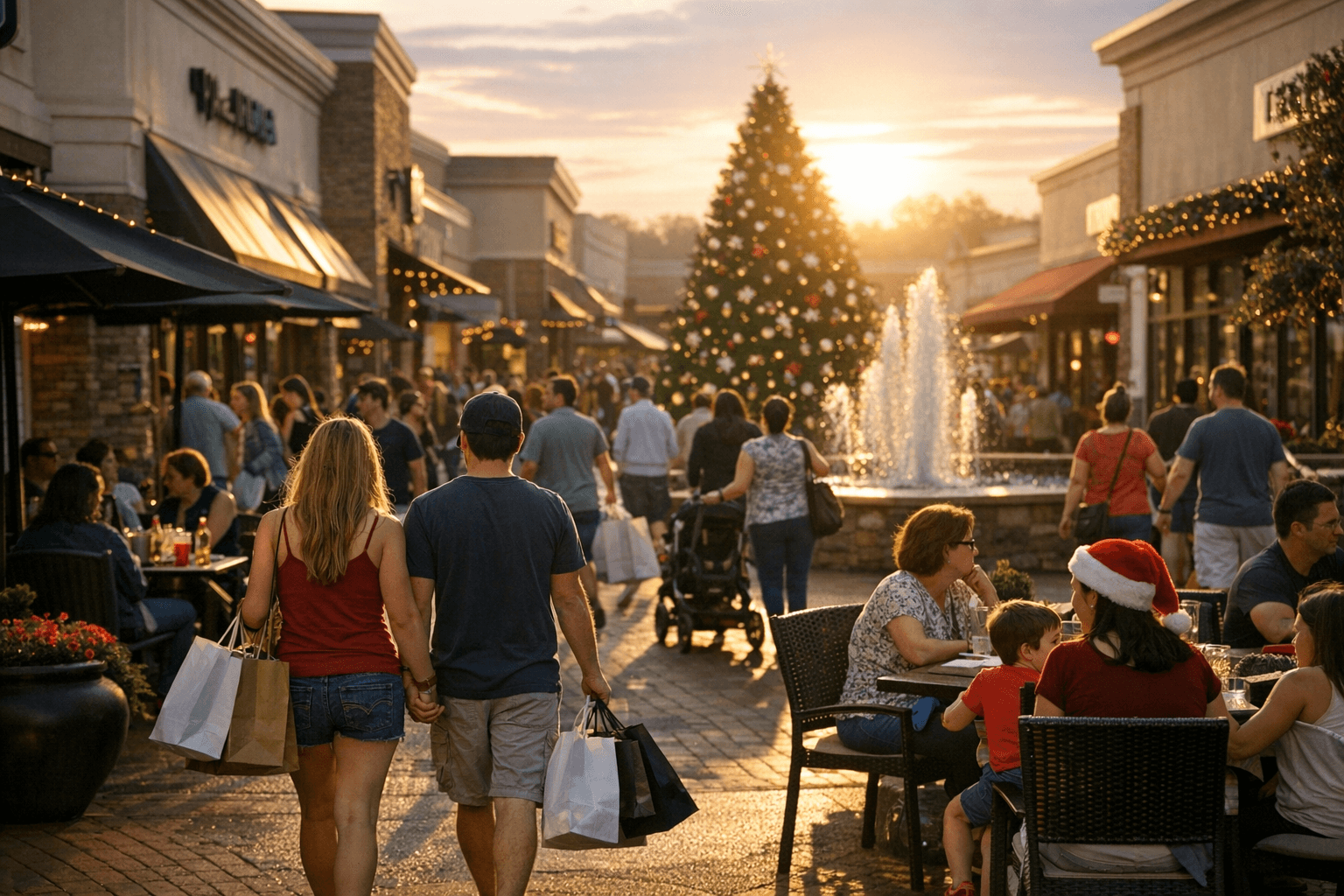 Warm Weather Draws Holiday Crowds Back to Forsyth Shopping