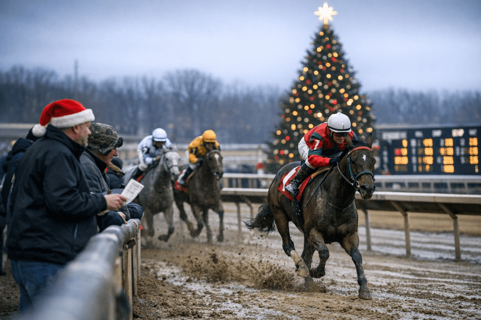 Laurel Park Stages Lone Live Racing Card on Christmas Eve