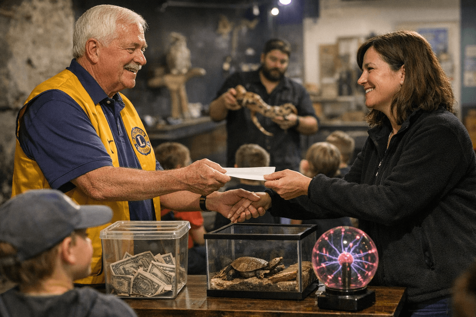 Lions Club Donates $1,000 to Headwaters Science Center Programs