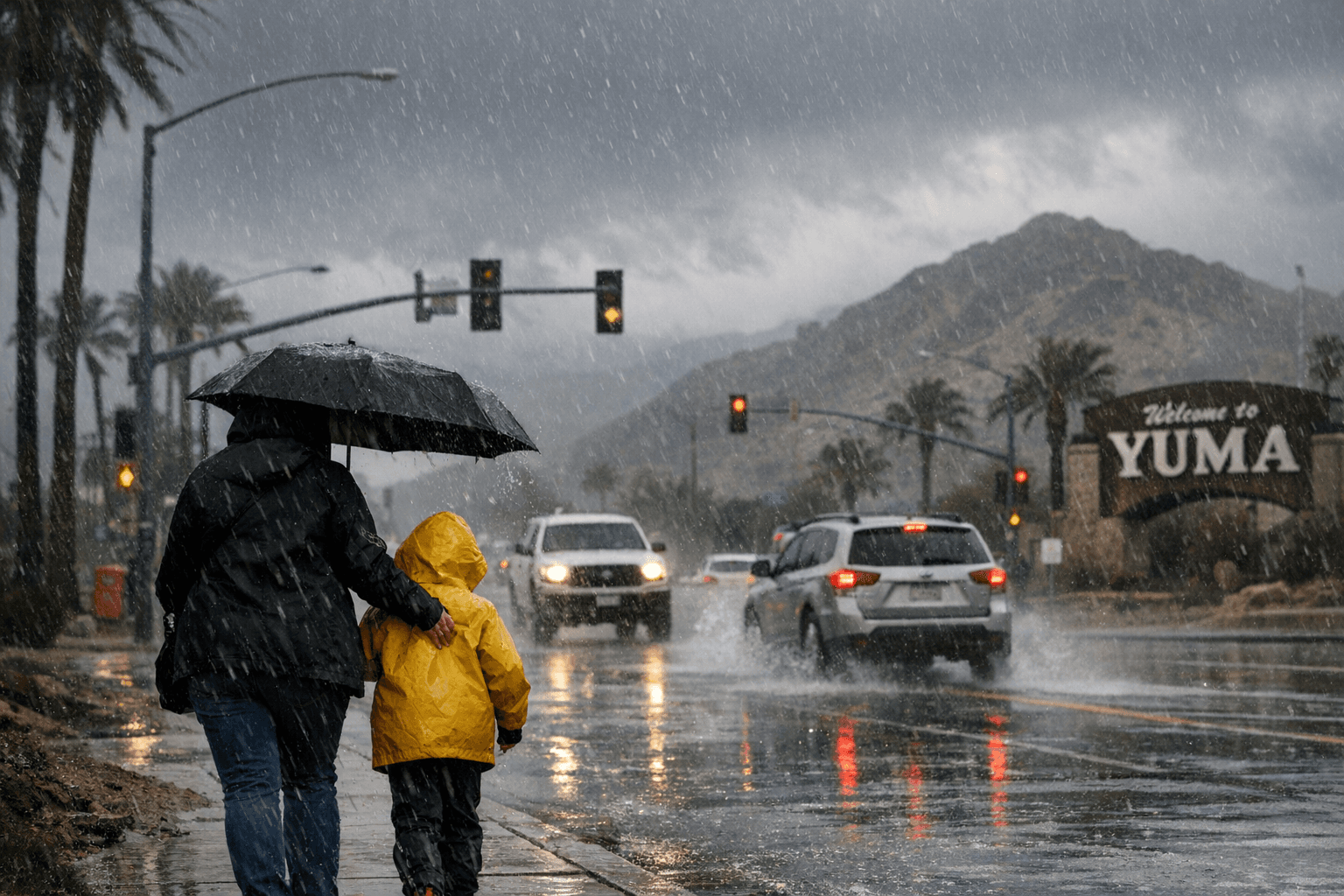 Wet Weather System Brought Breezy Showers to Yuma County Over New Year