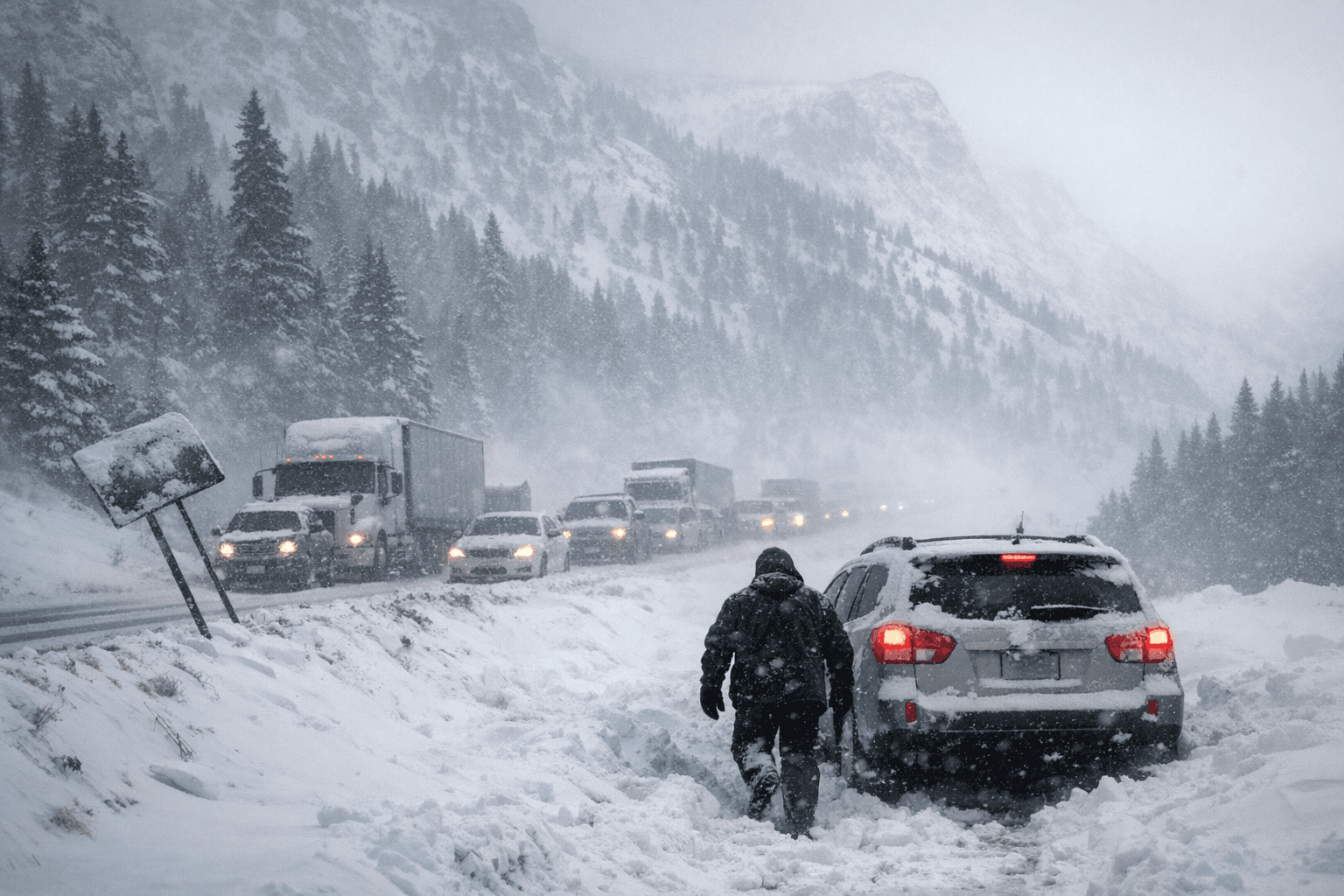 Winter Storm Warning Hit Mountains, Travel Disruptions Across County