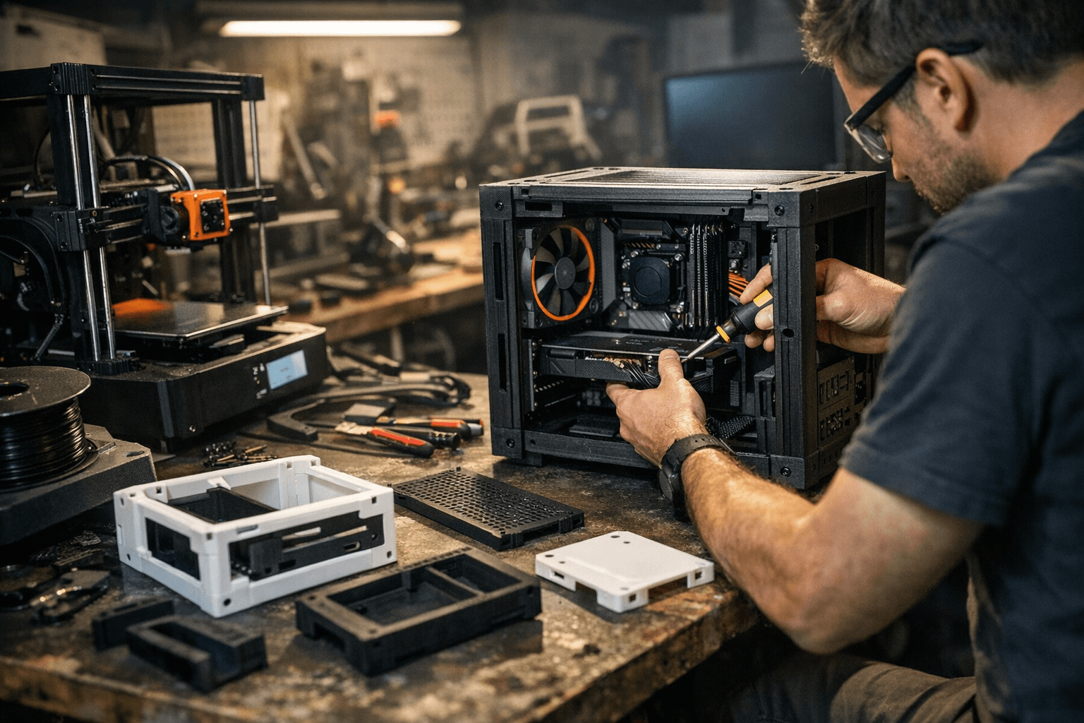 Printable PC Case Focuses on Serviceability, Customization, and Practicality