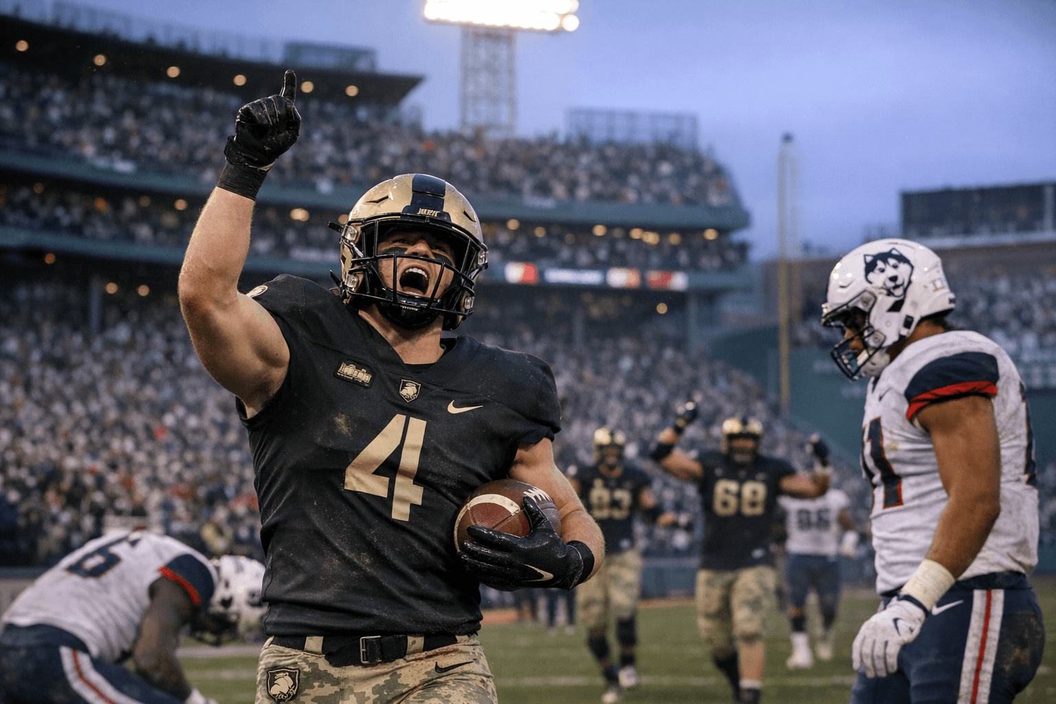 Army Beats UConn, 41 to 16, at Fenway Bowl, Raises Local Concerns