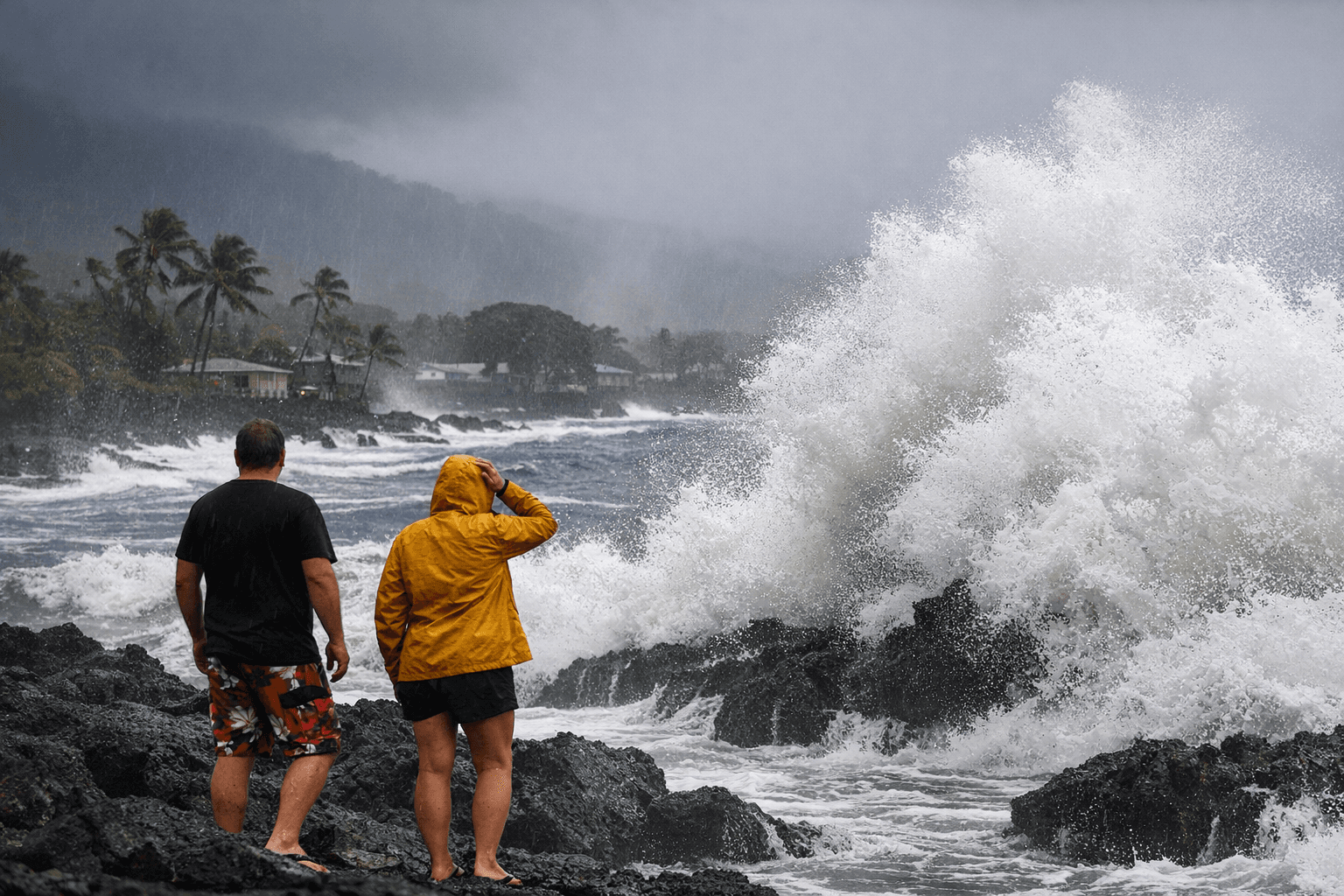 High surf threat, scattered showers struck Big Island Christmas Day