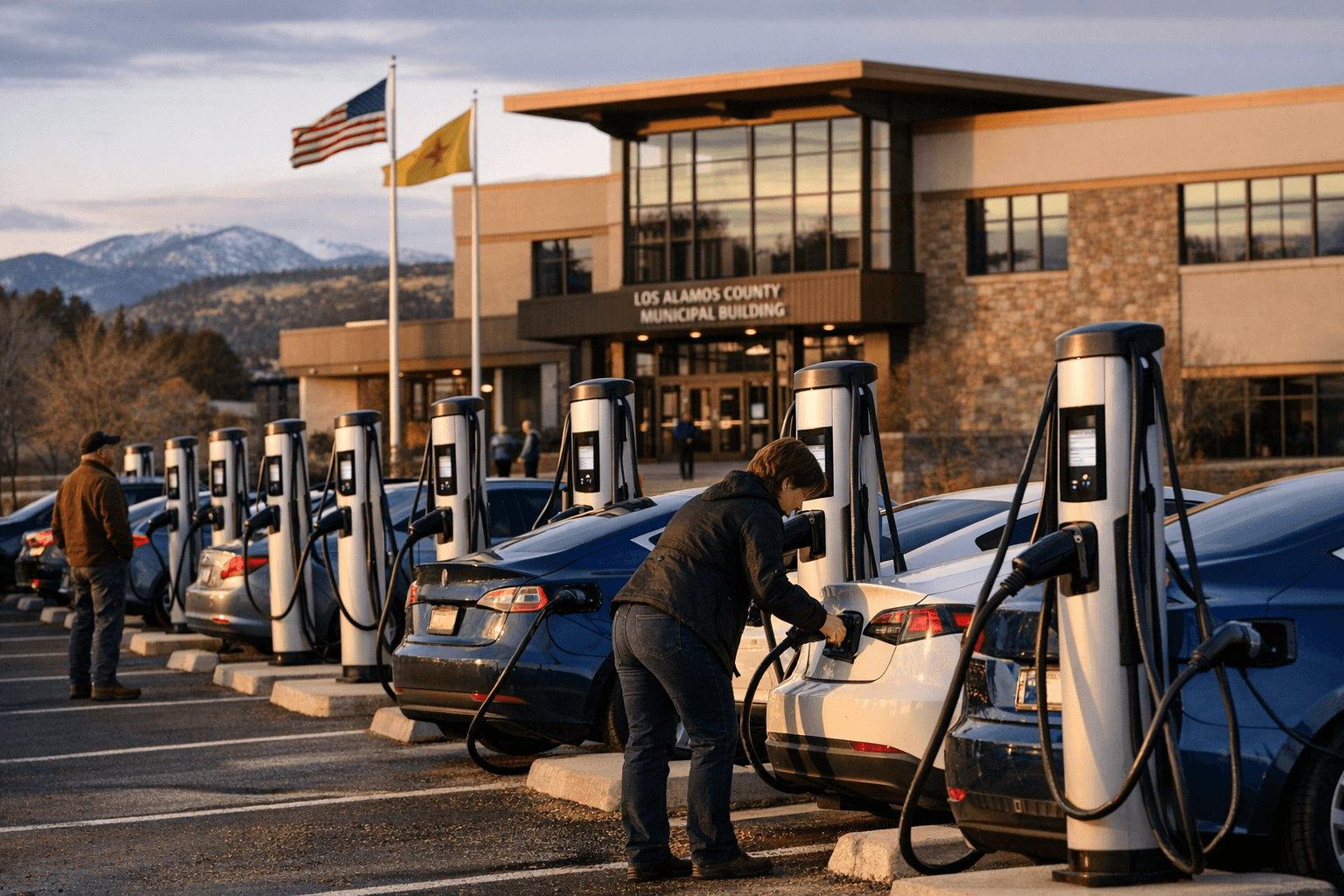 Twelve New EV Chargers Installed in Front of County Municipal Building