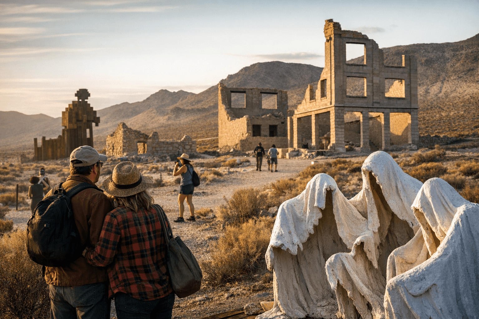 Rhyolite Ghost Town Near Beatty Sustains Year-Round Tourism and Heritage