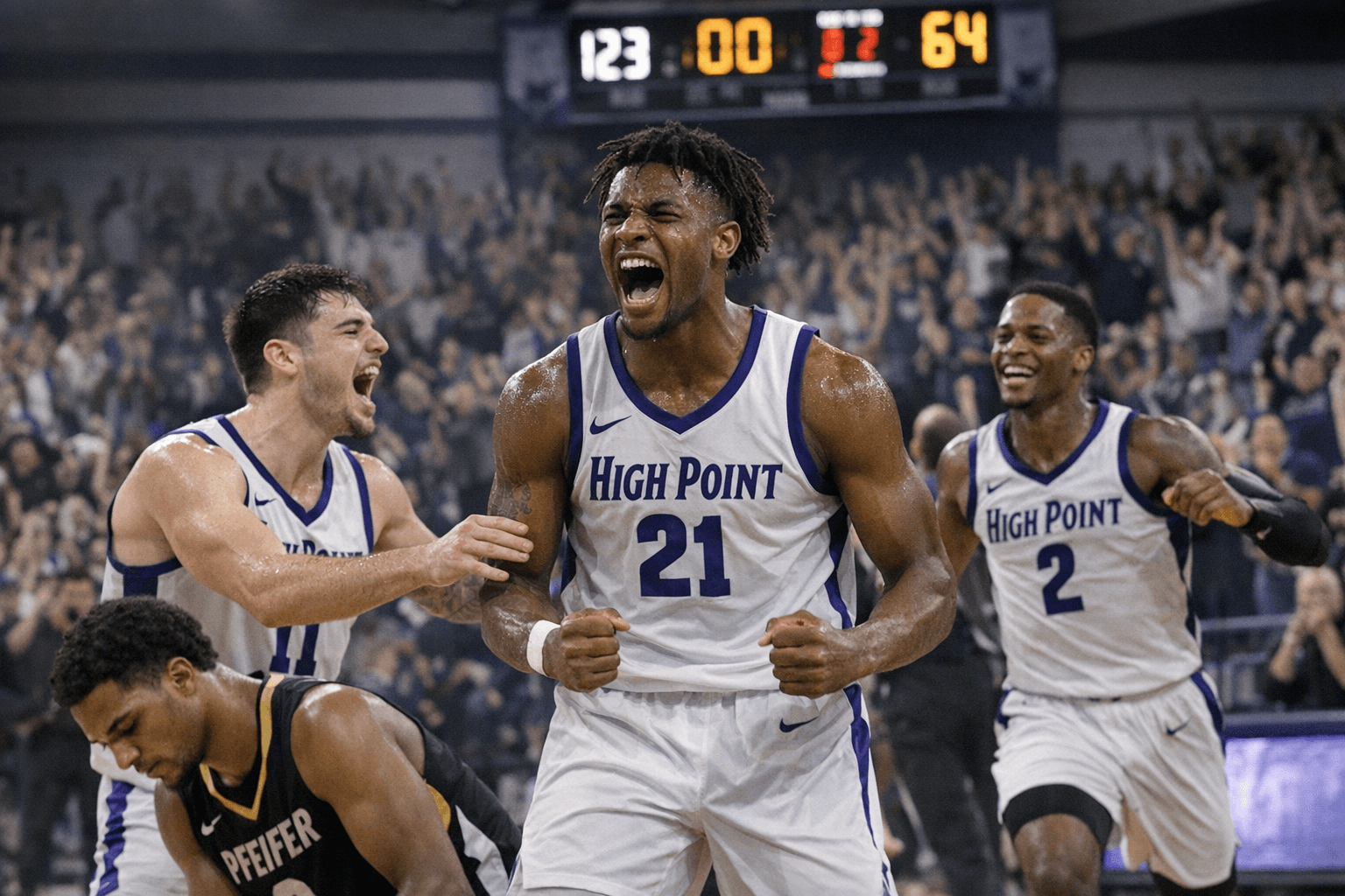 High Point Men Rout Pfeiffer 123-64, Improve to 12-3