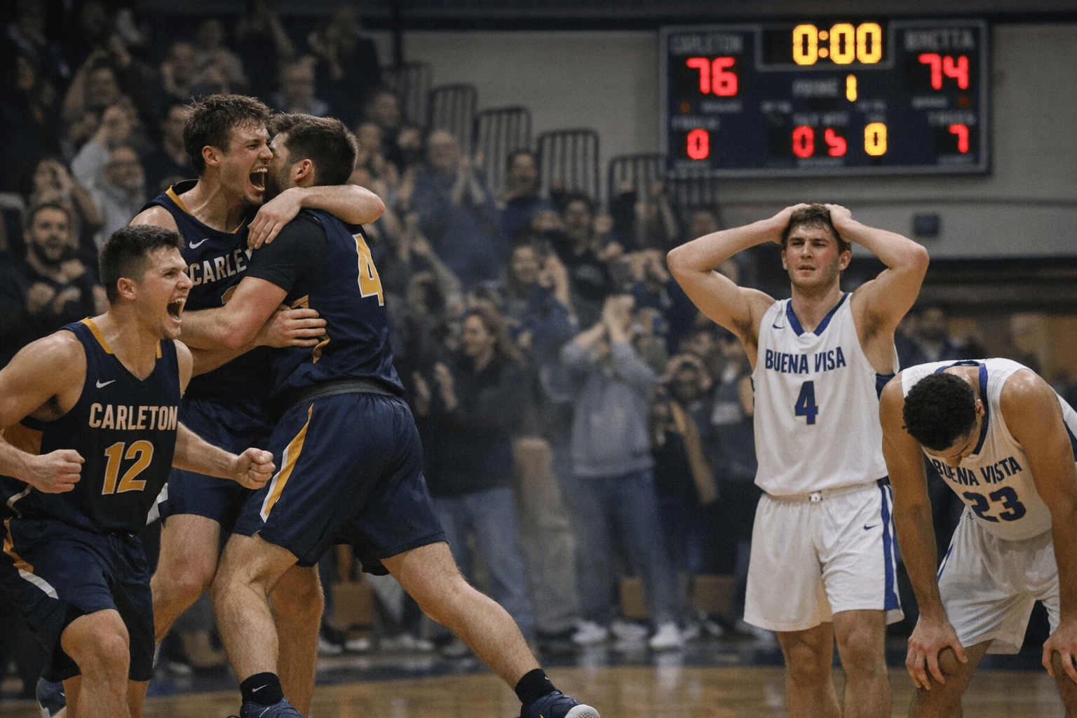 Late Rally Stuns Buena Vista as Carleton Wins 76-74