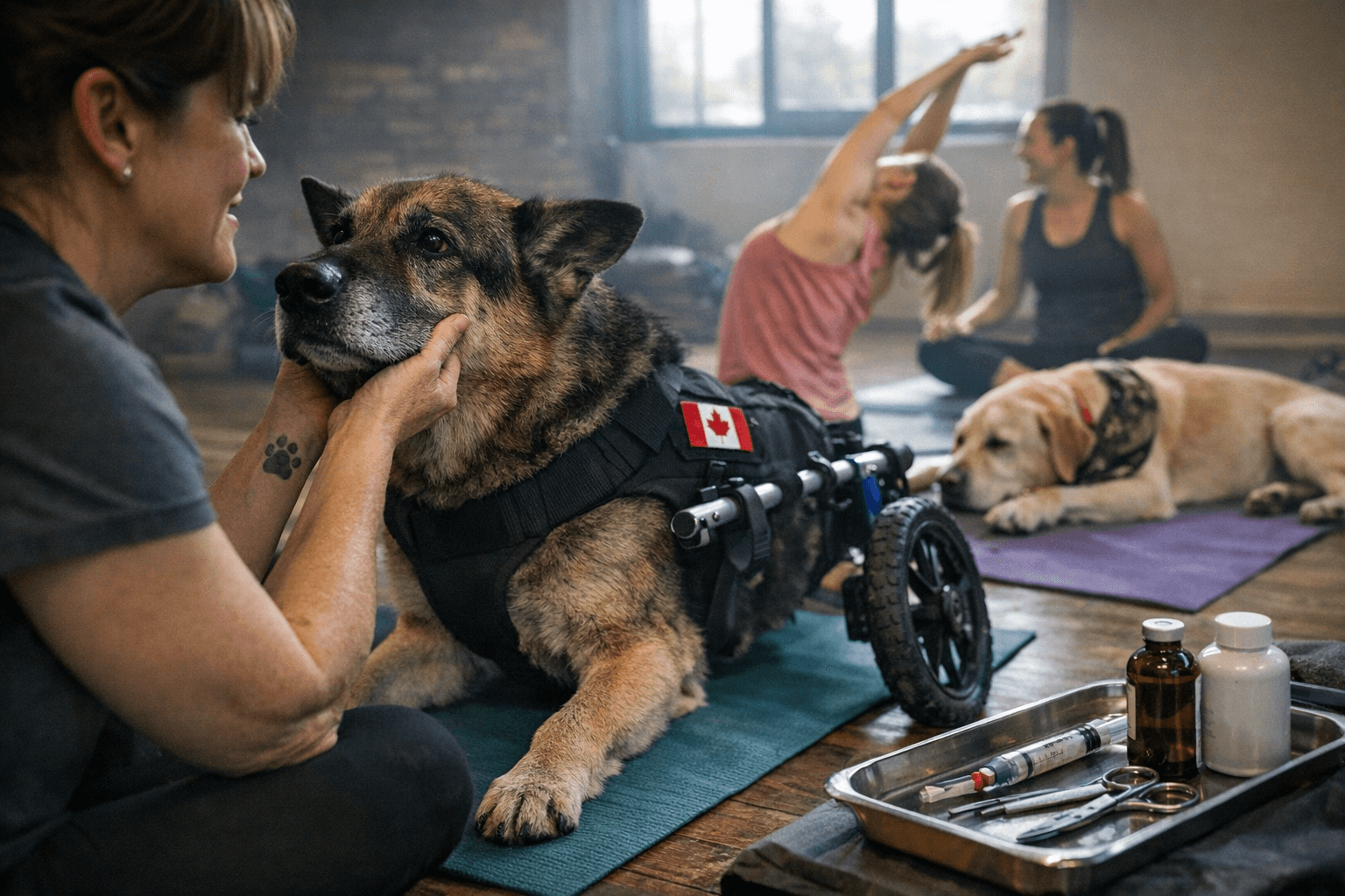 Canadian Charity Funds Care for Retired Service Dogs and Highlights Dog Yoga