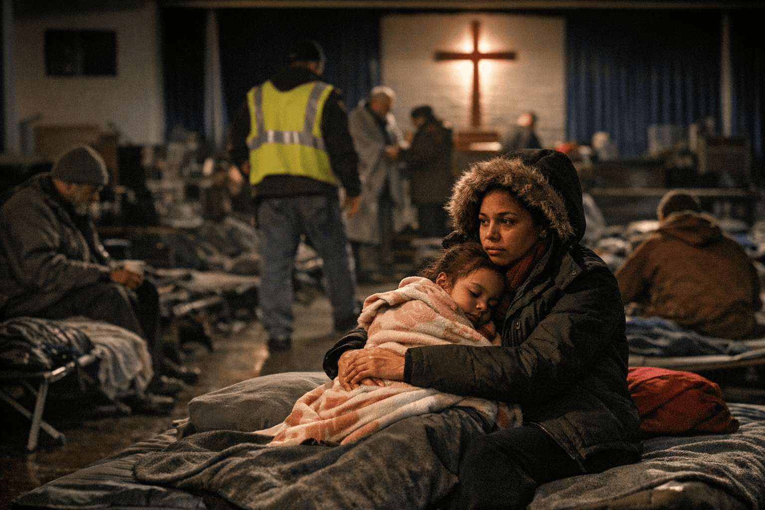 Greensboro Activated White Flag Warming Center During Freezing Night