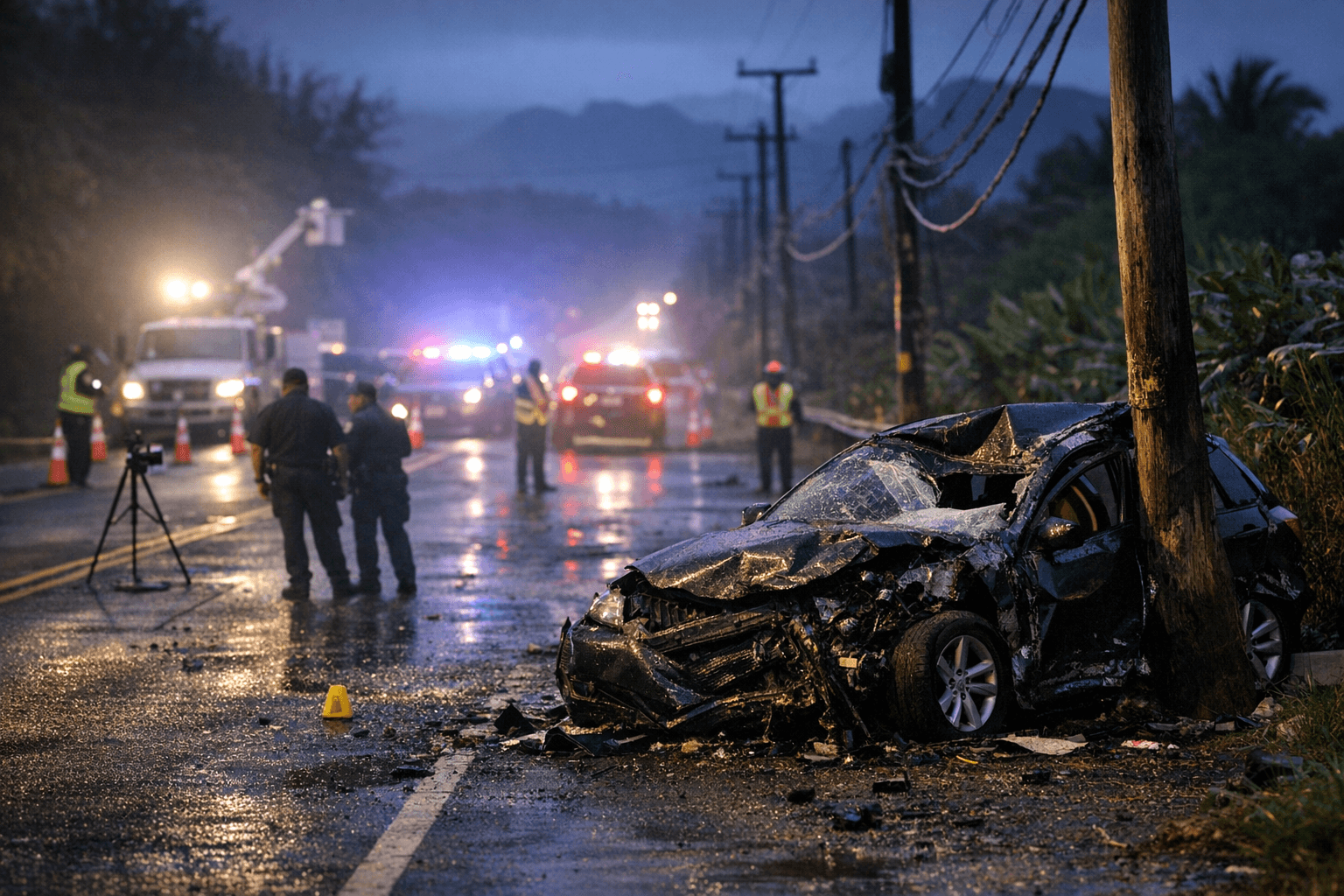 Woman killed in single-vehicle crash closes Kūhiō Highway for hours