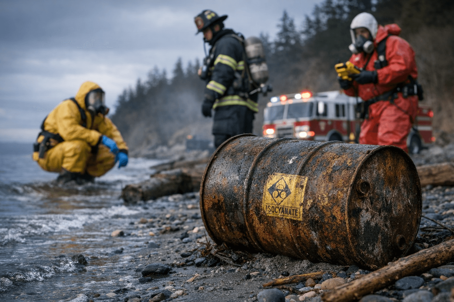 Rusty Barrel Labeled Isocyanate Found On Oak Harbor Beach
