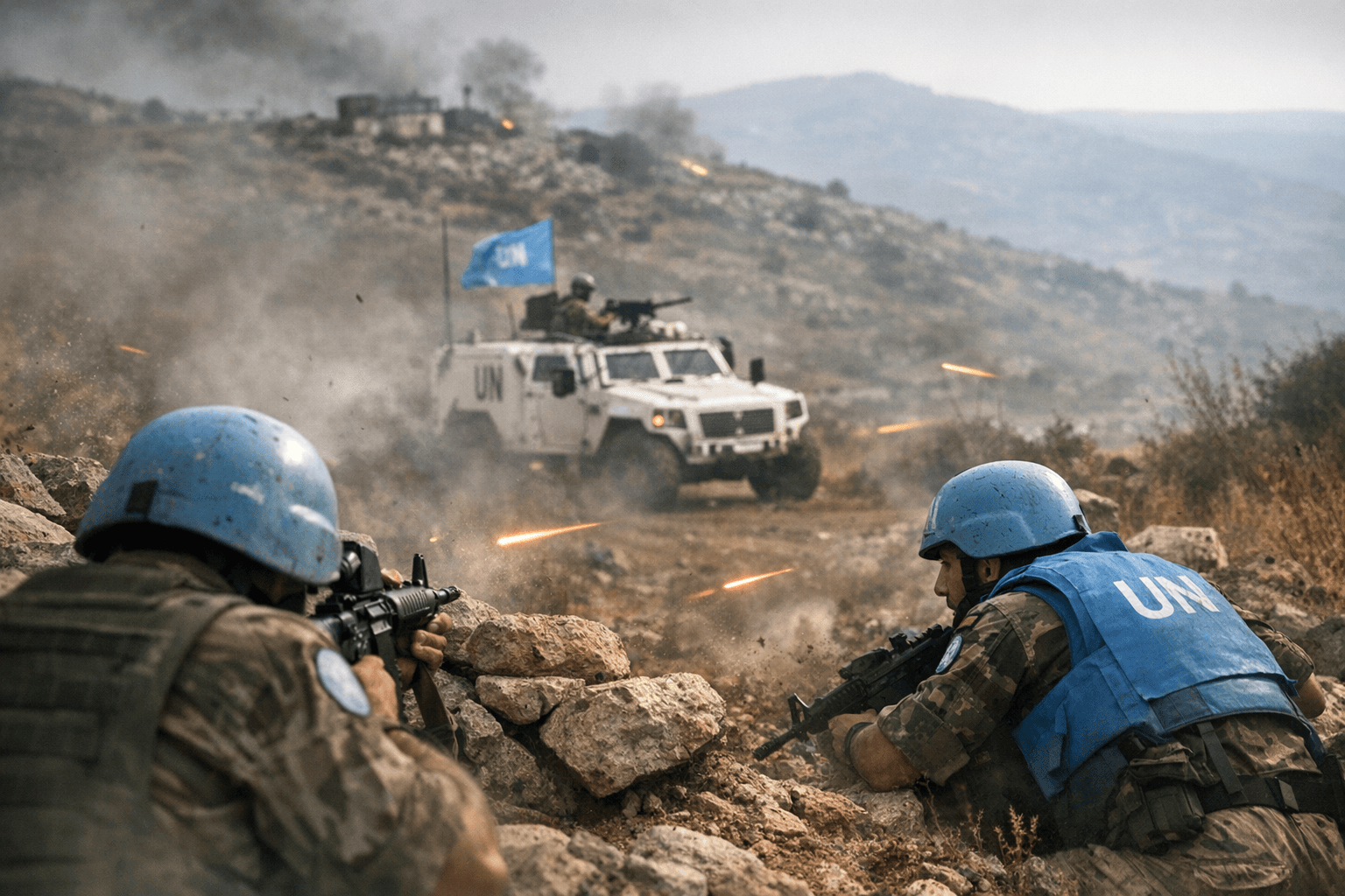 UN Peacekeepers Near Kafer Shouba Come Under Close Small‑Arms, Machine‑Gun Fire