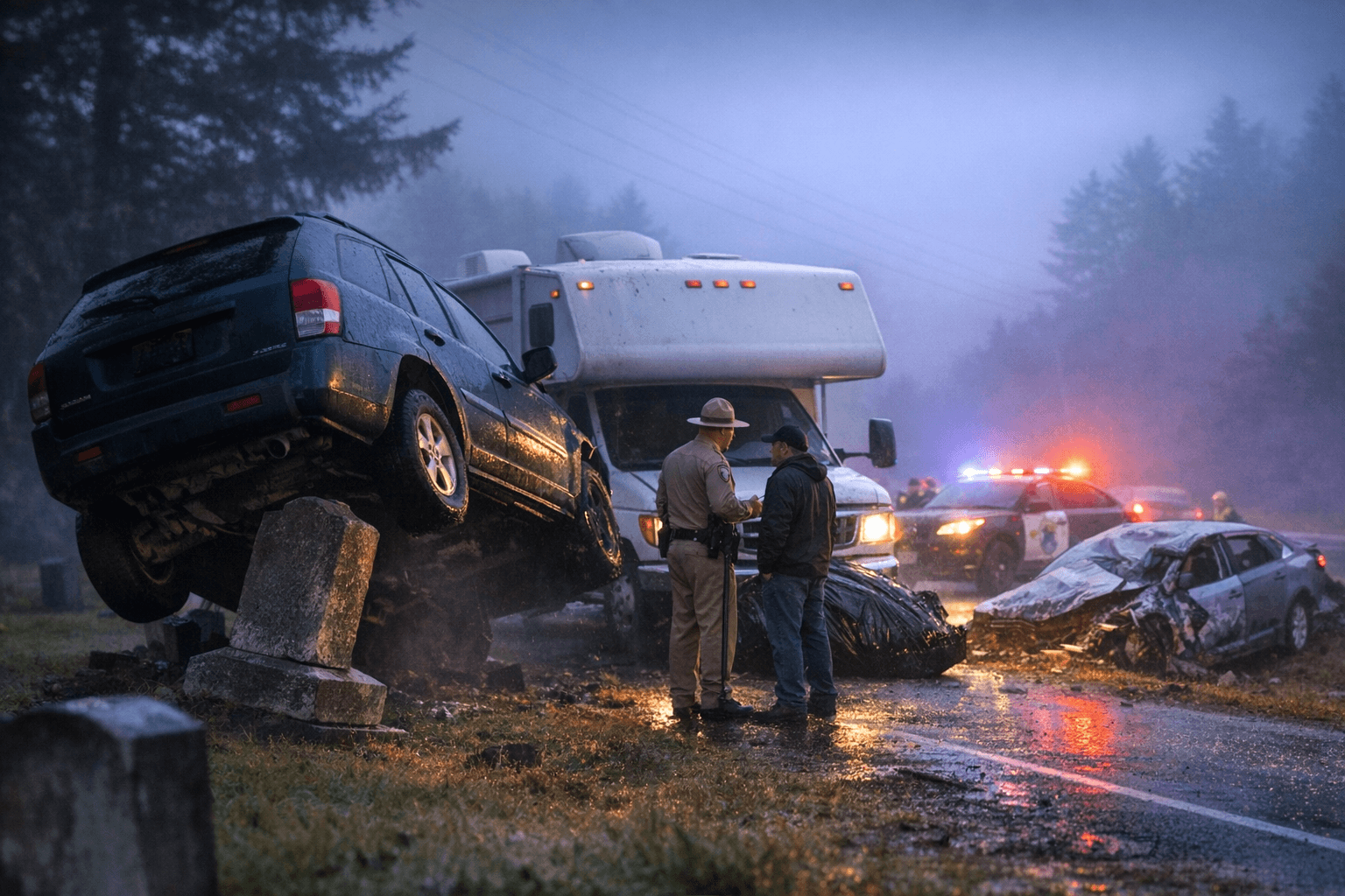 Multiple CHP-Responded Traffic Hazards and Collisions in Humboldt County
