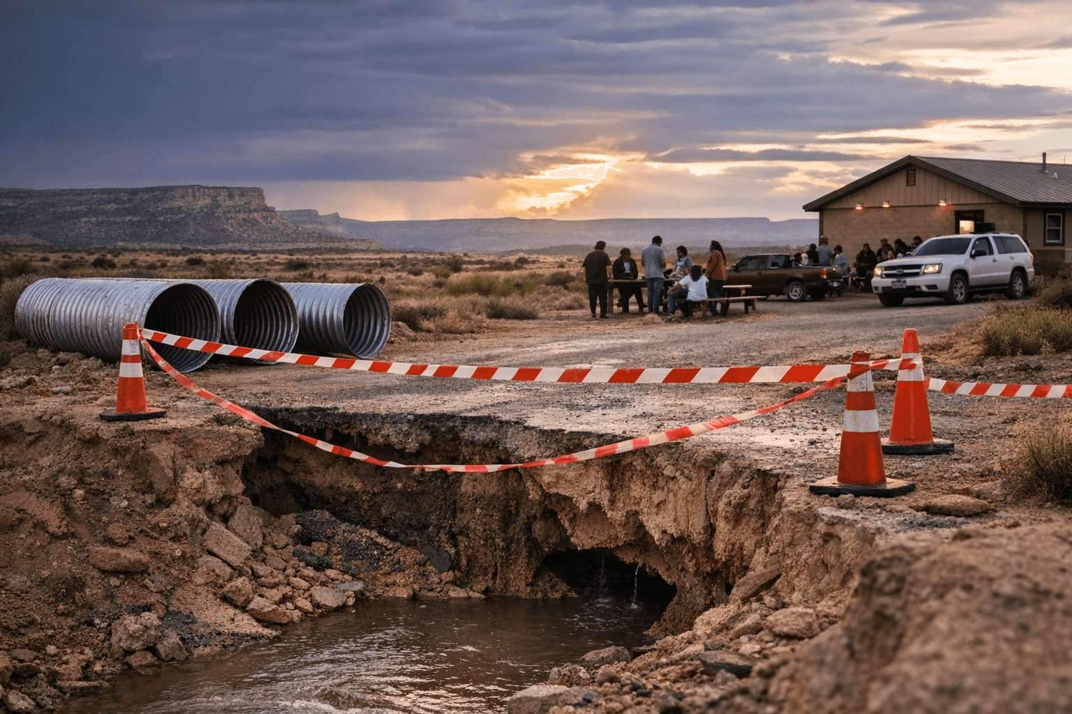 Red tape blocks road repairs while chapter remains social hub