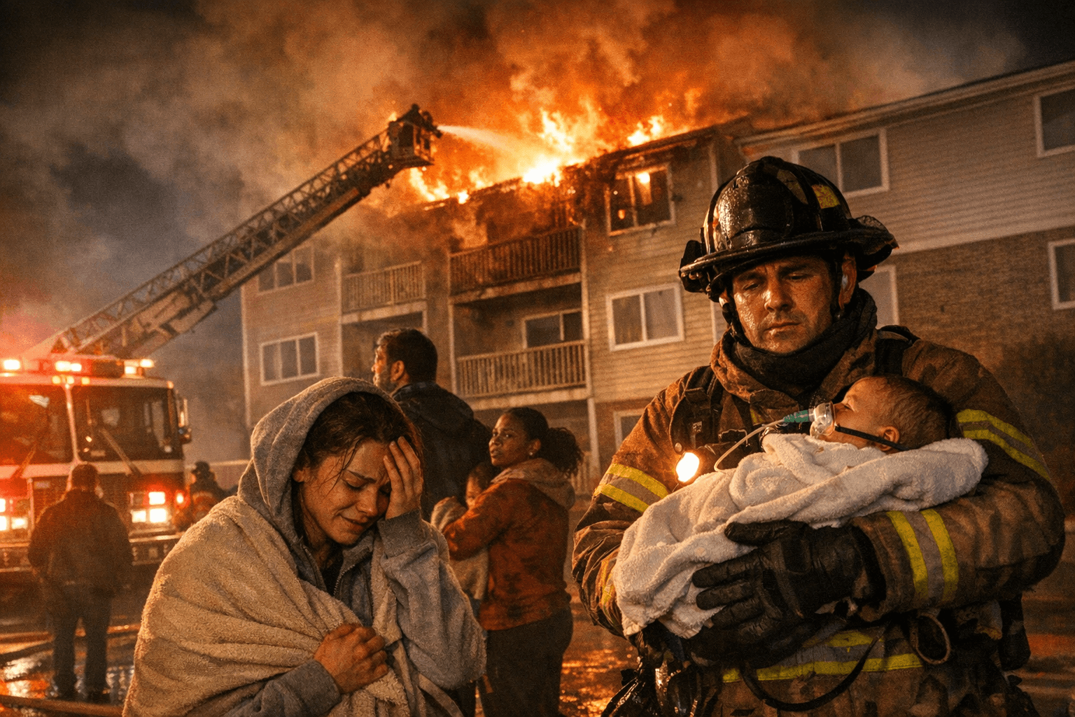 New Year’s Day Apartment Fire in Calverton Displaces Residents, Baby Hospitalized