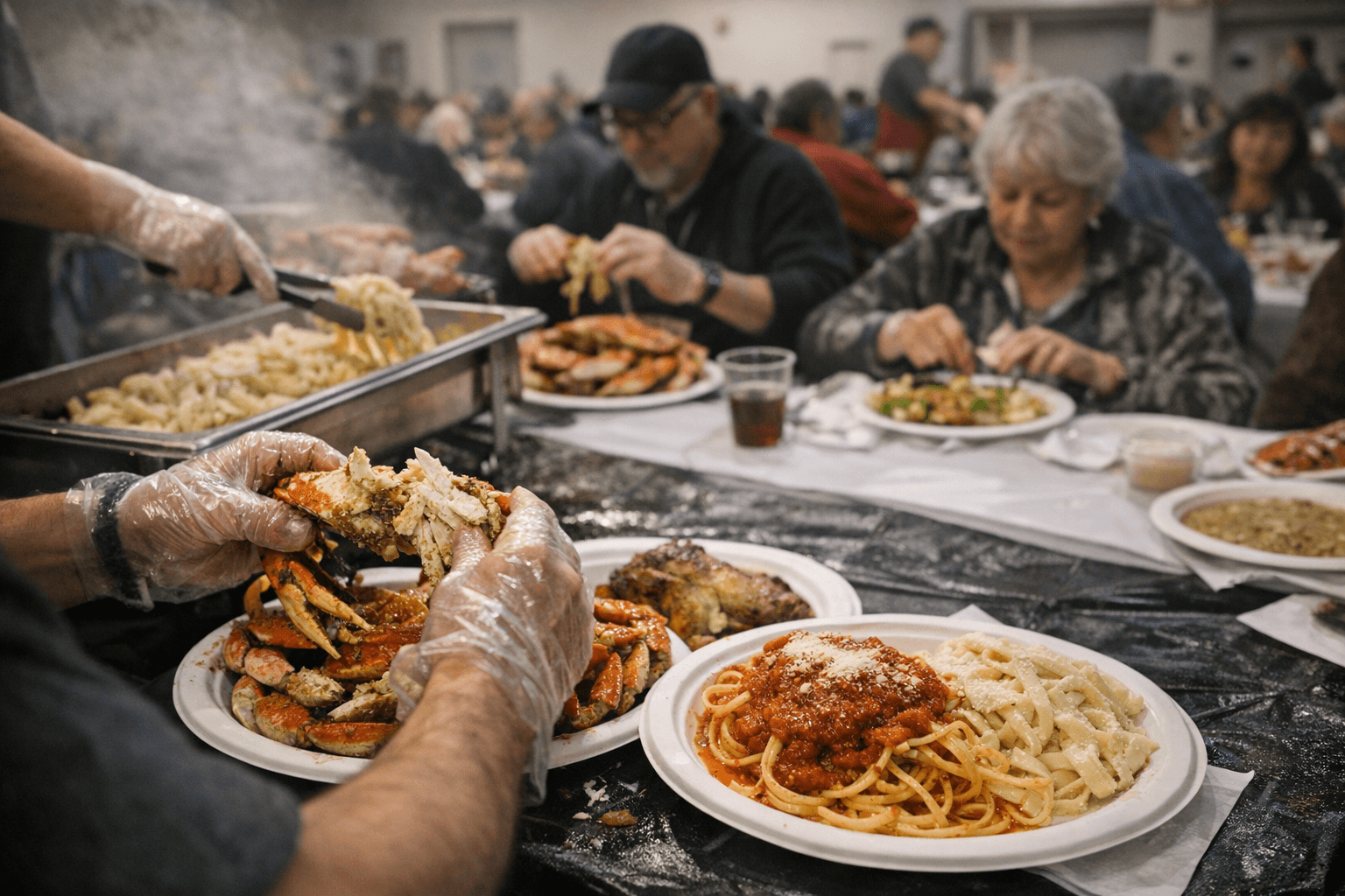Bay Front Chamber Hosts Crab Feed with Multiple Pasta Options