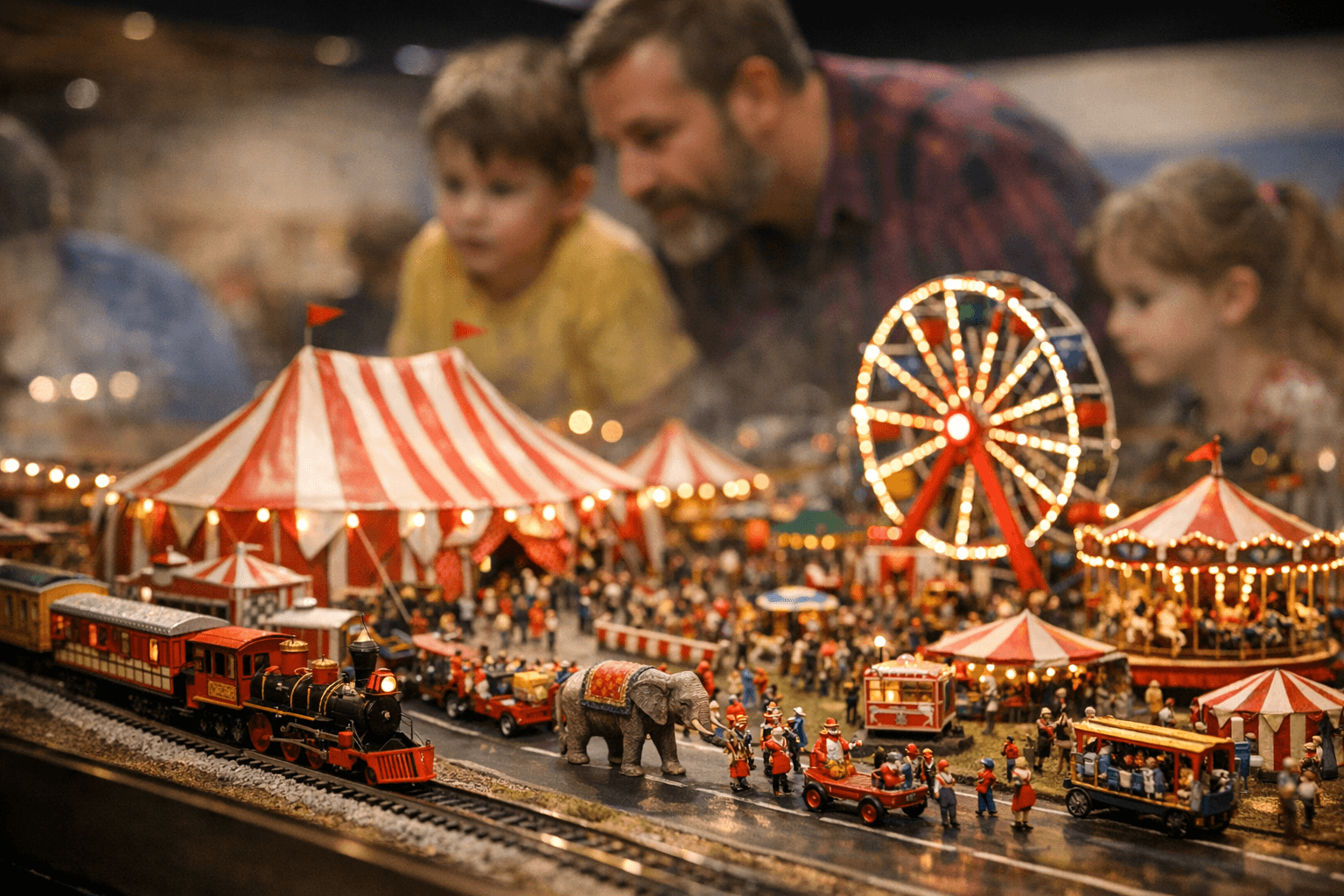 Circus-Themed HO Model Train Display Debuts at Woodlands Museum