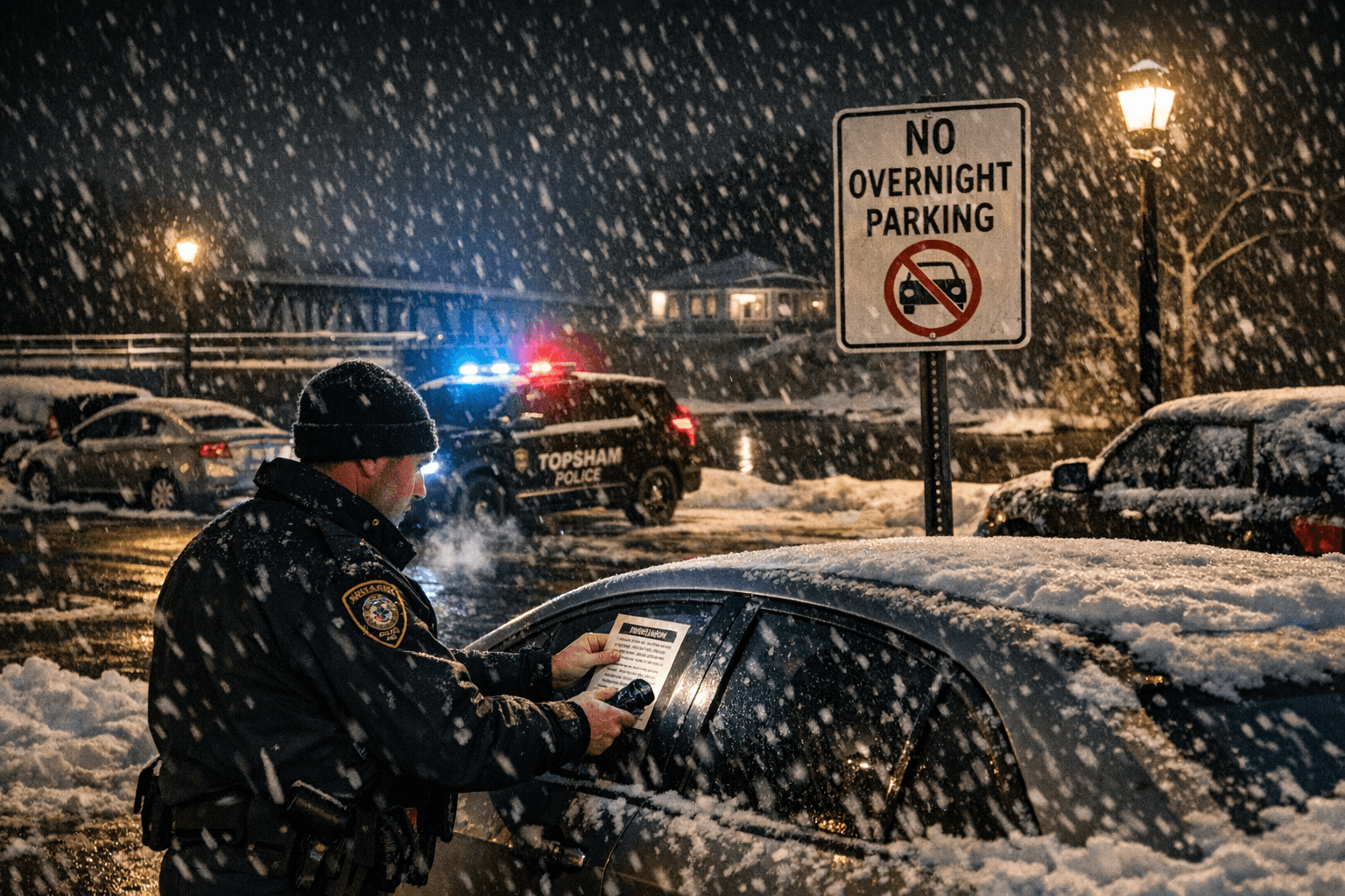 Topsham Issues Overnight Parking Ban Affecting Municipal Lots