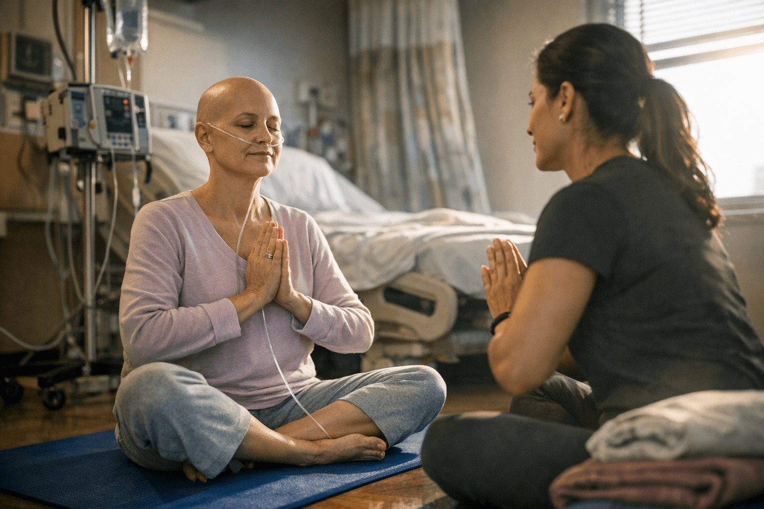 Hospital Yoga Therapy Shows Immediate Symptom Relief for Cancer Patients