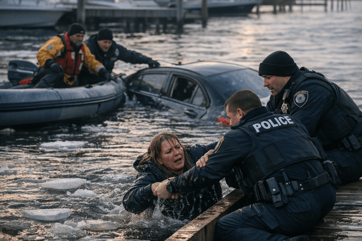 Woman Rescued After Vehicle Plunges Into Narrow Bay at Mastic Beach